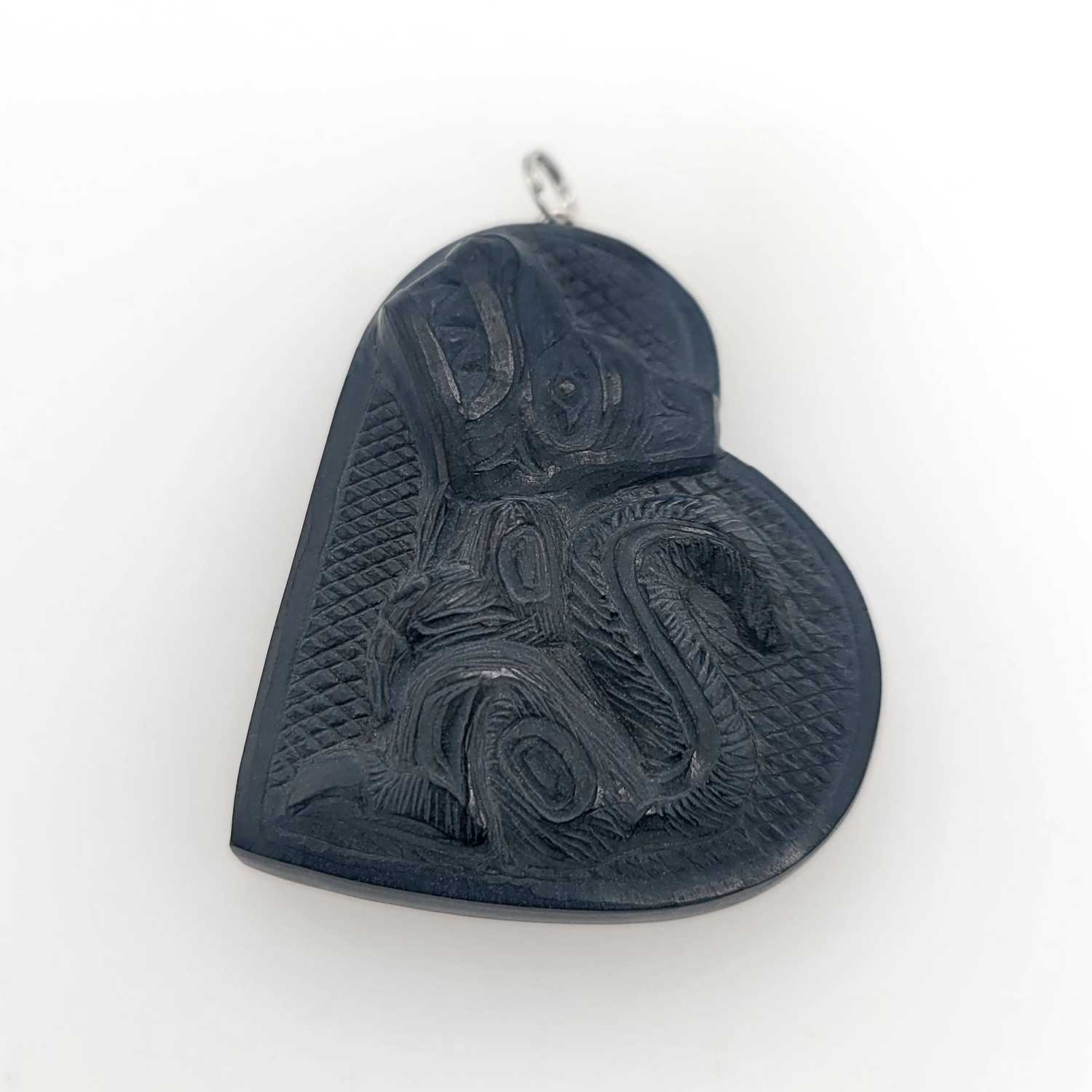 Argillite Wolf Pendant by Haida artist Melanie Russ