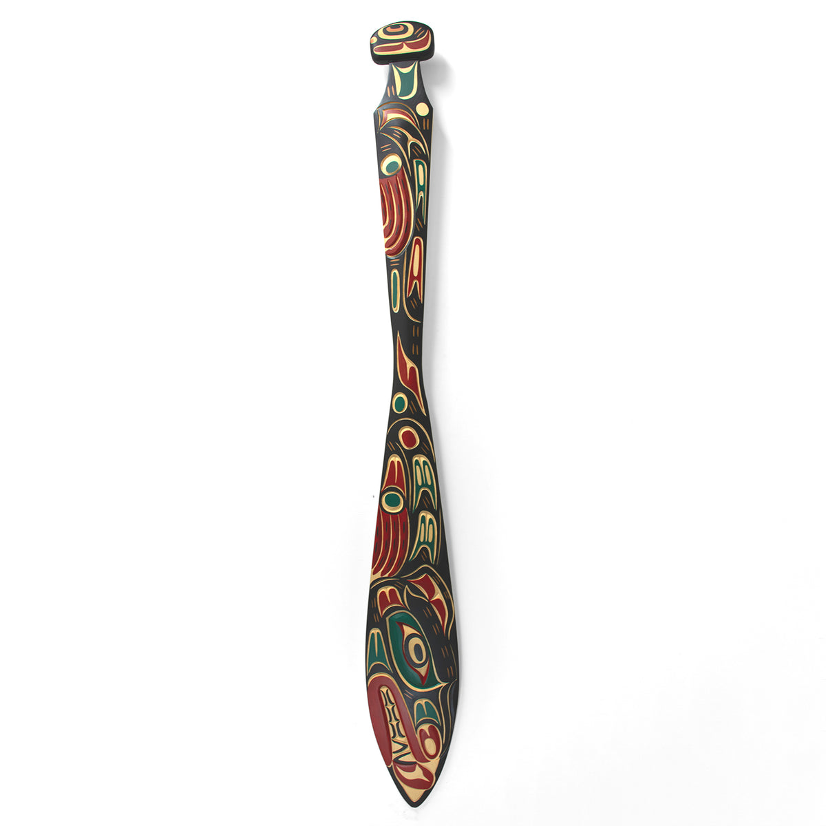 Bear Paddle hand-carved by Kwakwaka'wakw artist Tom D. Hunt