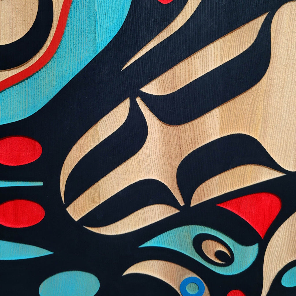 Sandblasted Bear Panel by Kwakiutl artist Trevor Hunt