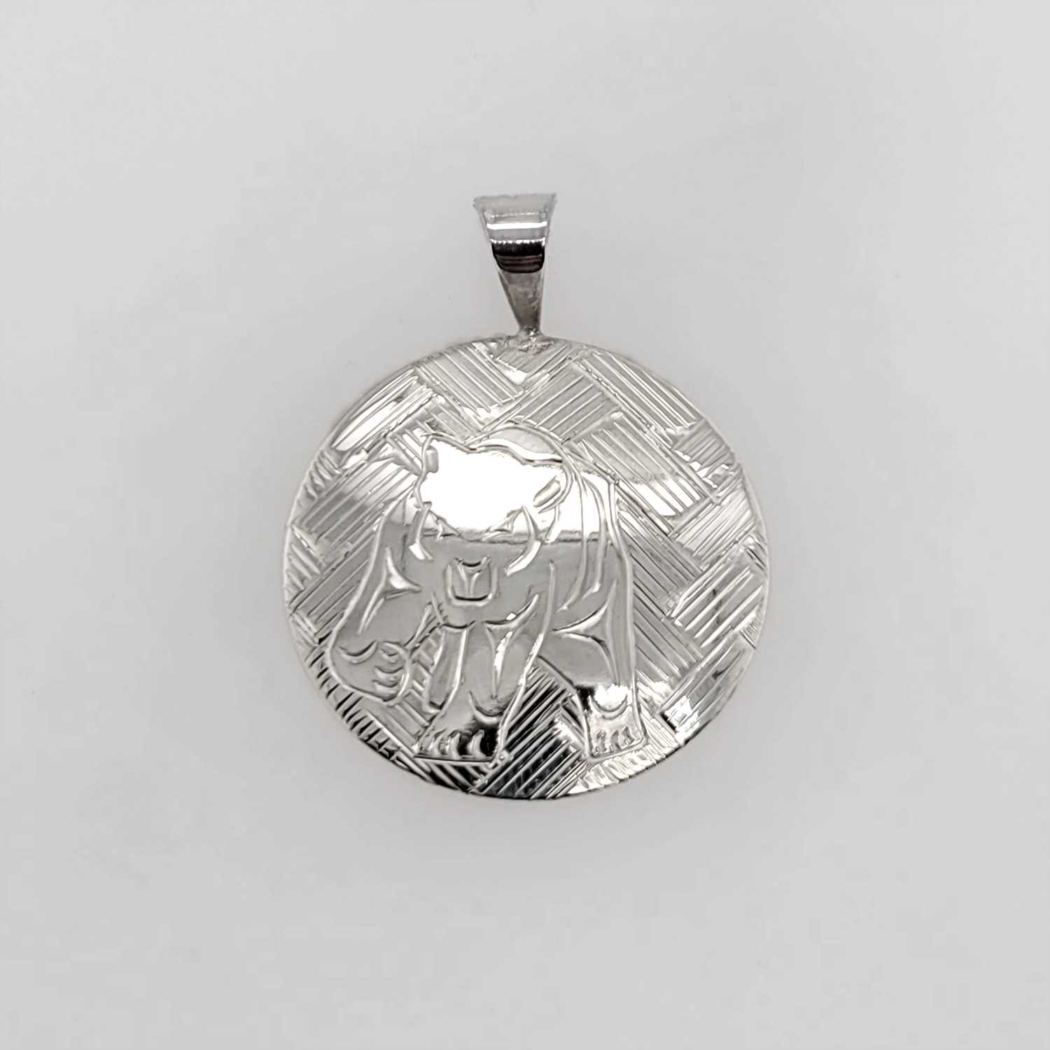 Silver Bear Pendant by Coast Salish Artist Jody Sparrow