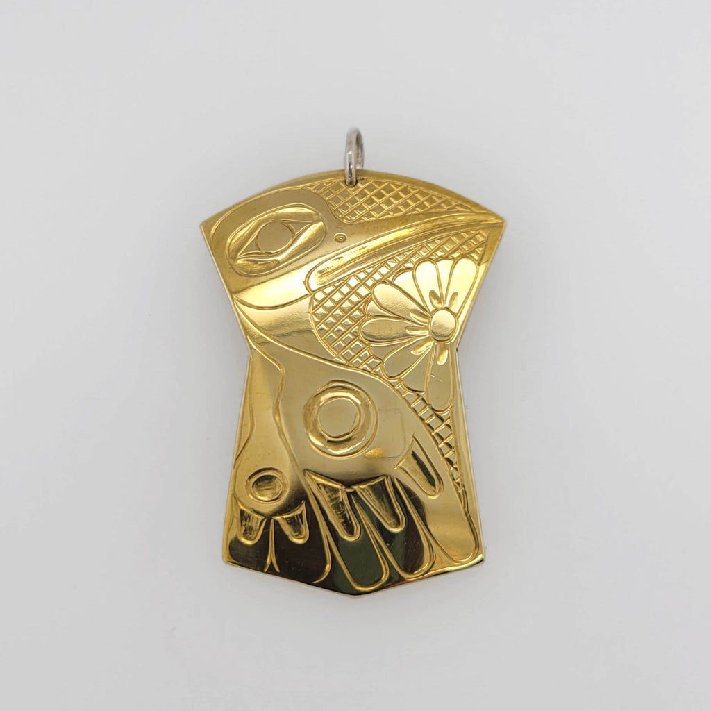 Indigenous Brass Hummingbird Pendant by Haida artist Derek White