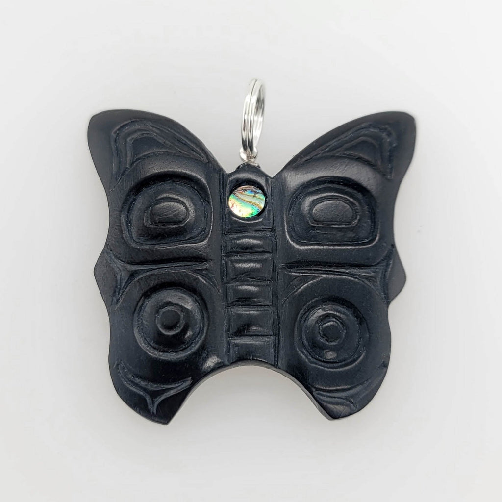 Argillite Butterfly Pendant by Haida artist Gryn White