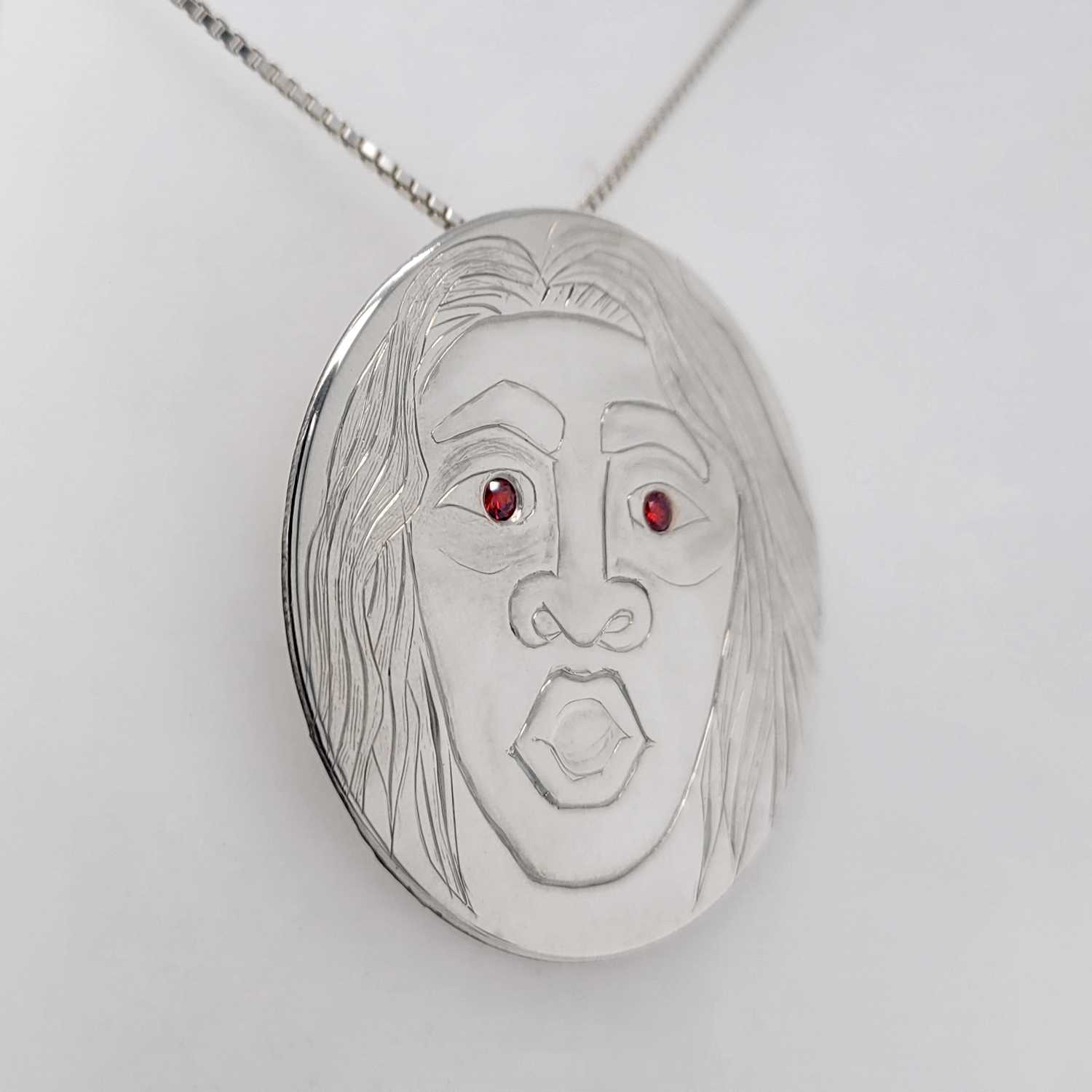 Silver Pendant by Native Female Artist Kiri Geen