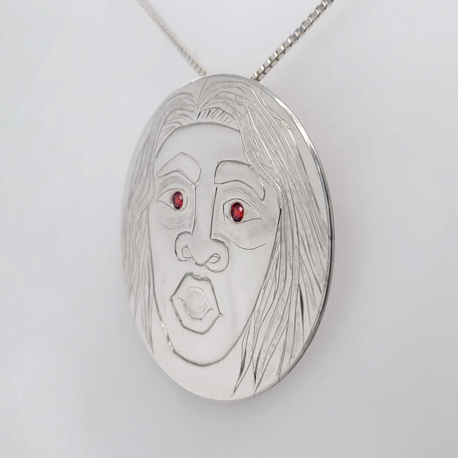 Silver Pendant by Native Female Artist Kiri Geen