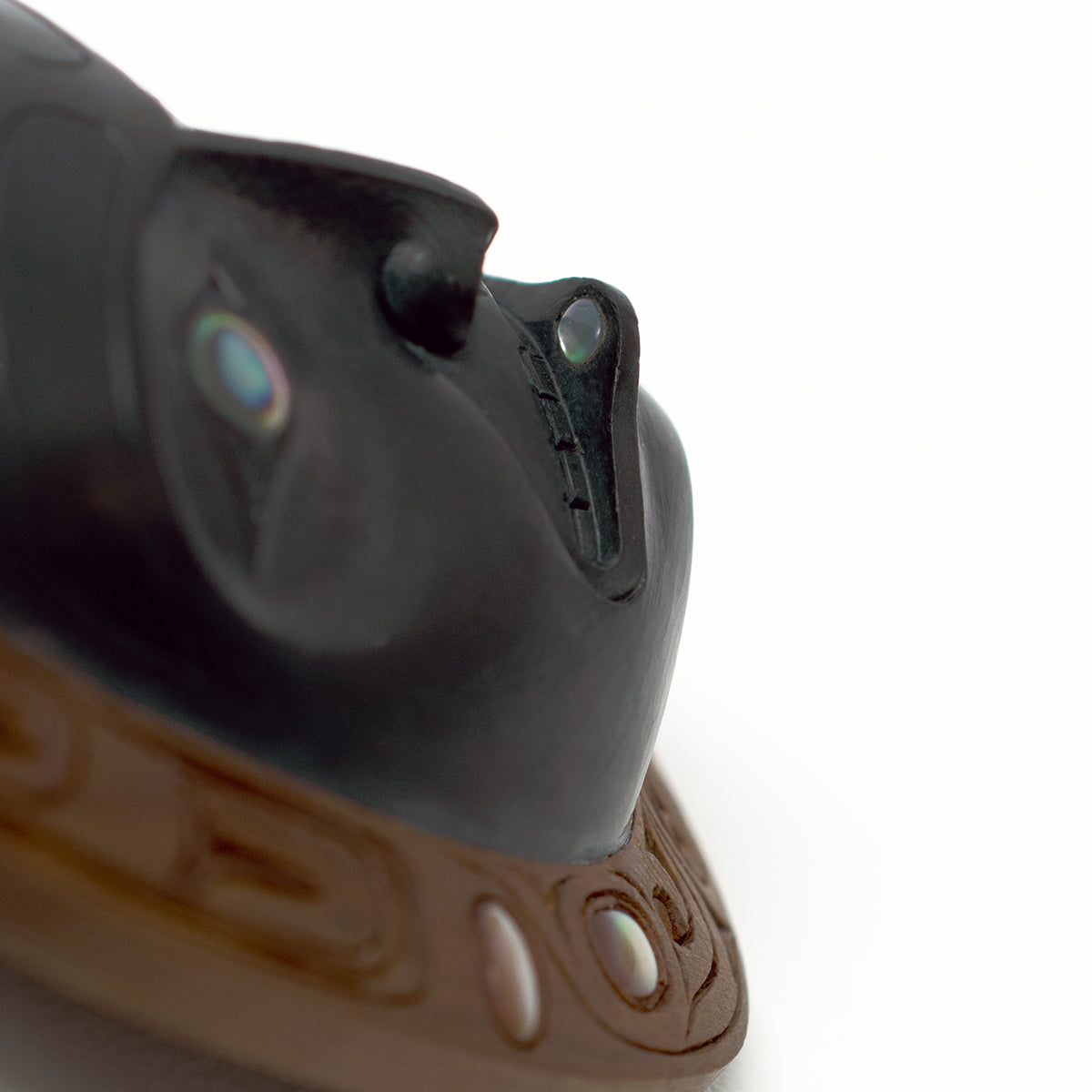 Argillite and Yew Noblewoman Pendant by Haida artist Ron Russ