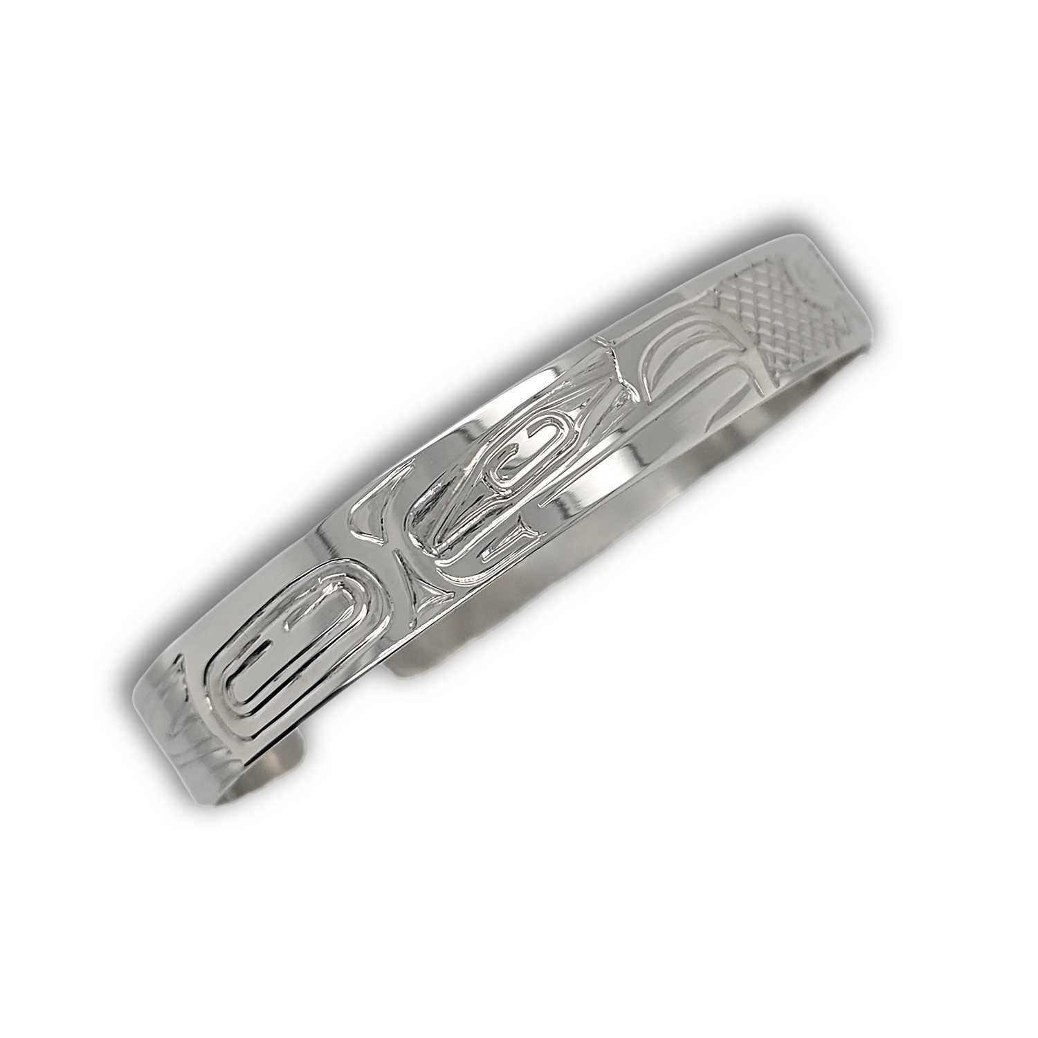 Silver Eagle and Orca Bracelet by Haida artist Garner Moody
