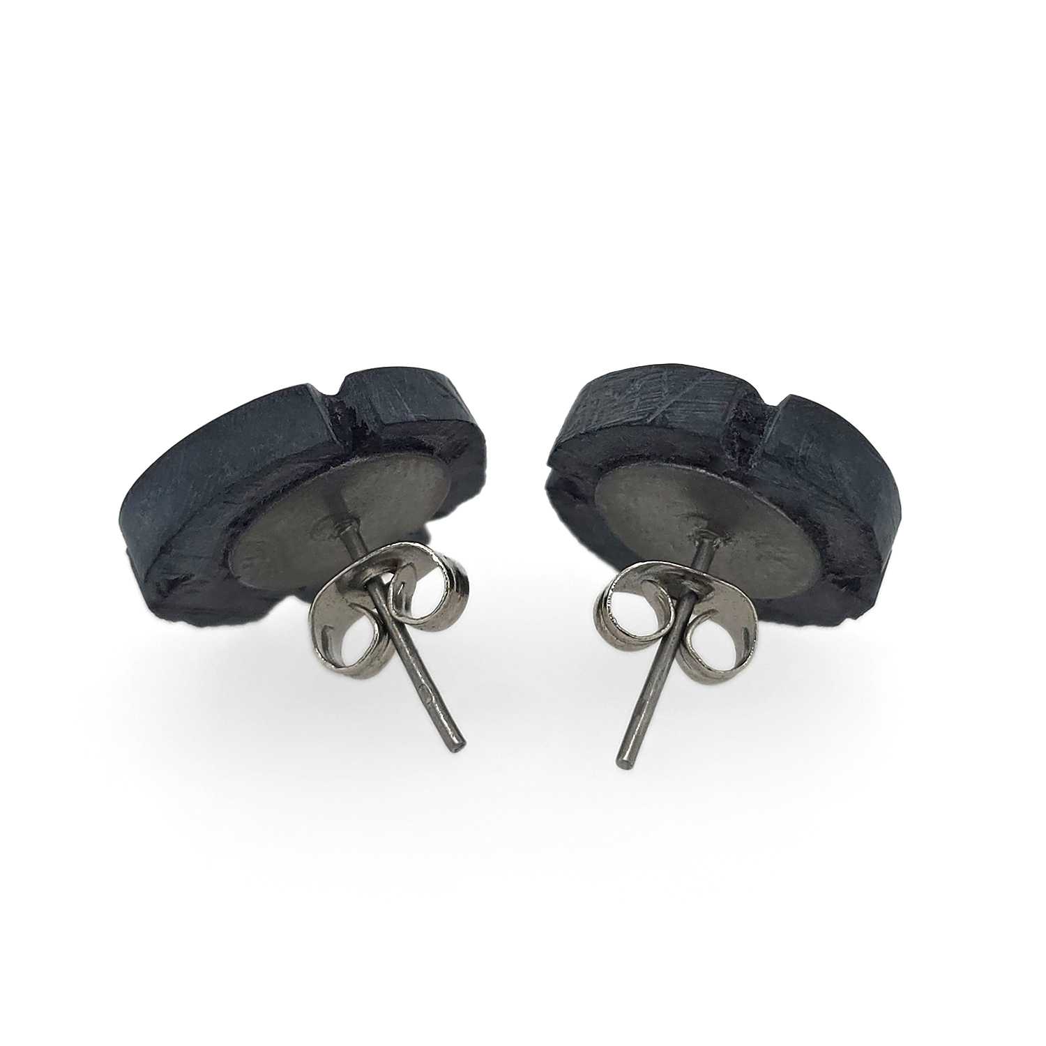 argillite flower studs by Haida artist Amy Edgars