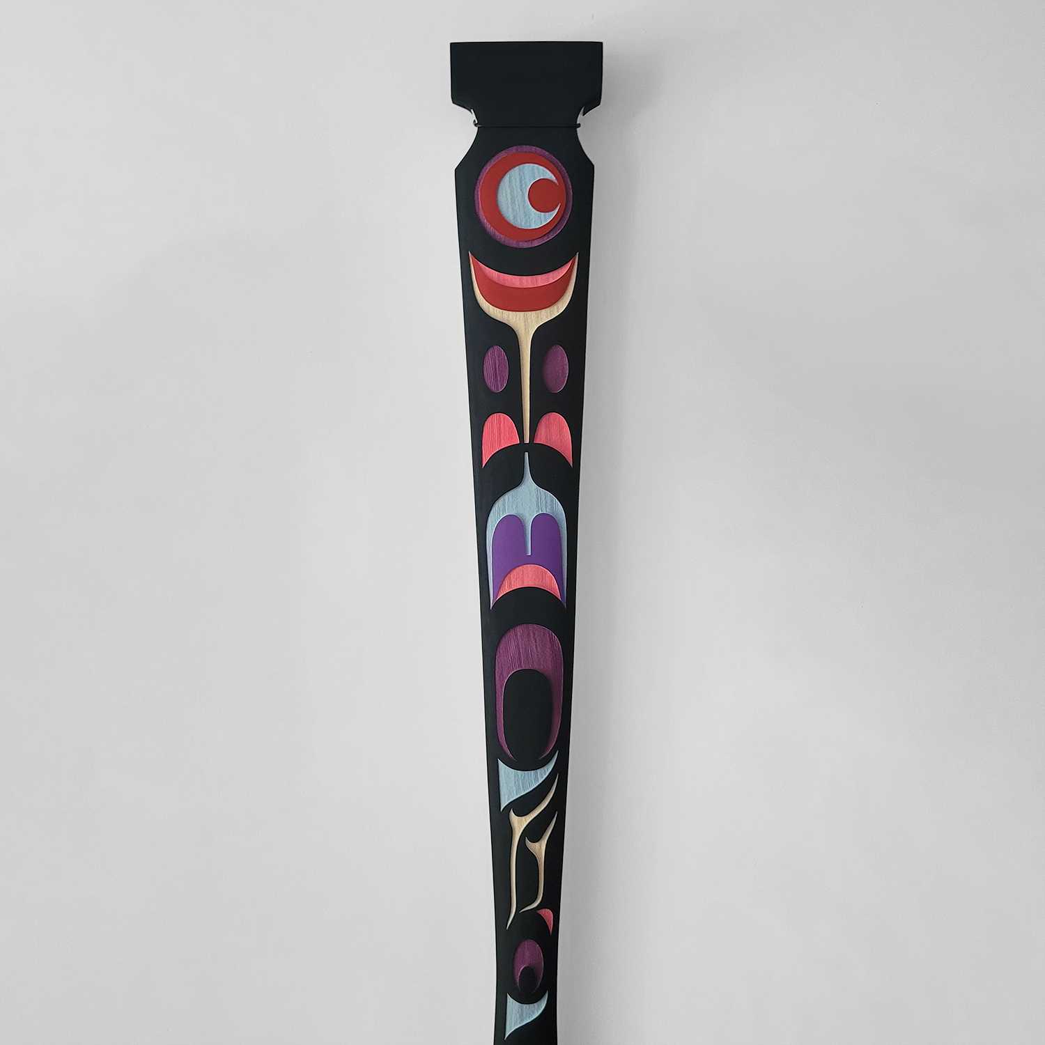 Sandblasted Hummingbird Paddle by Kwakiutl artist Trevor Hunt