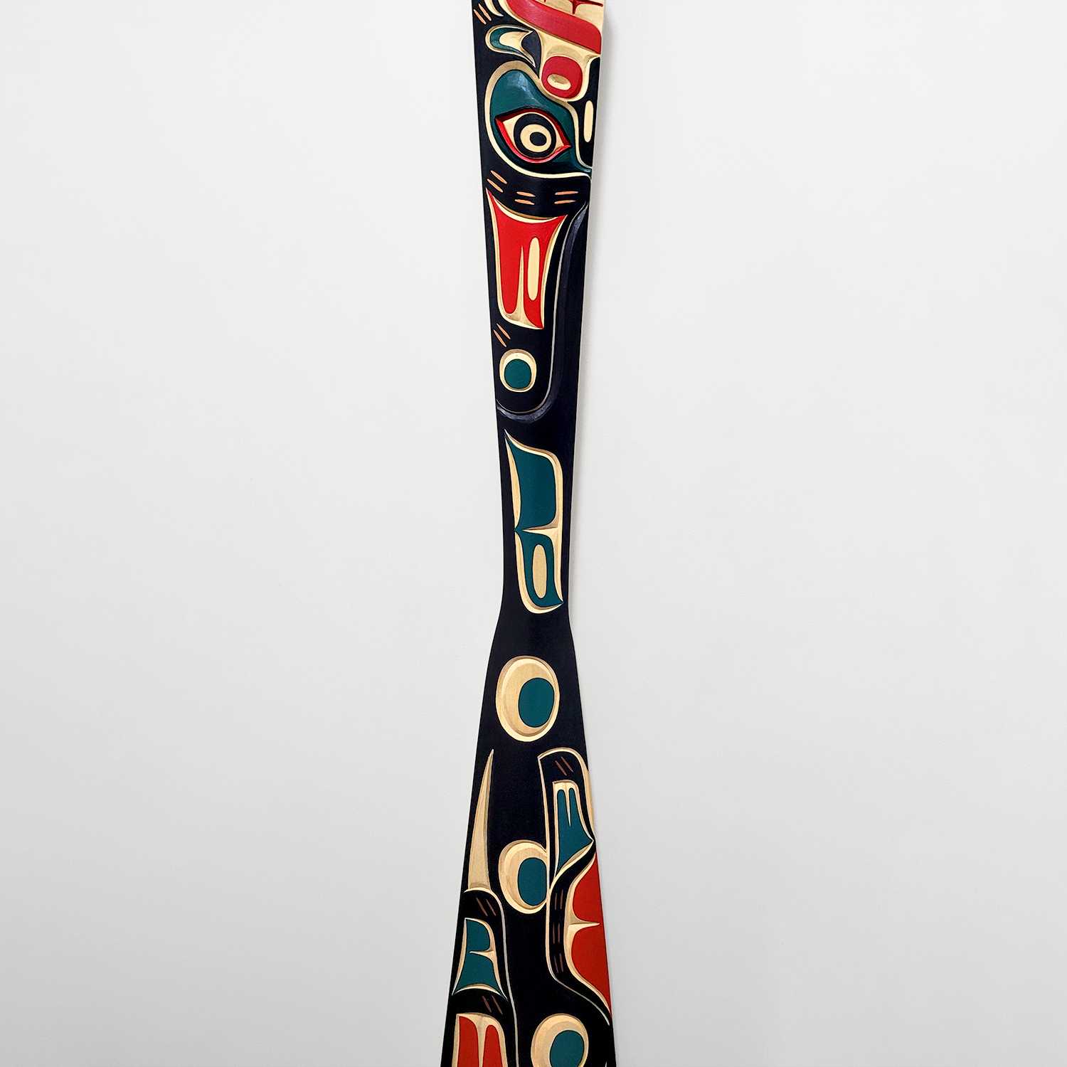 Orca or Killer Whale Cedar Paddle by Native carver Tom Hunt