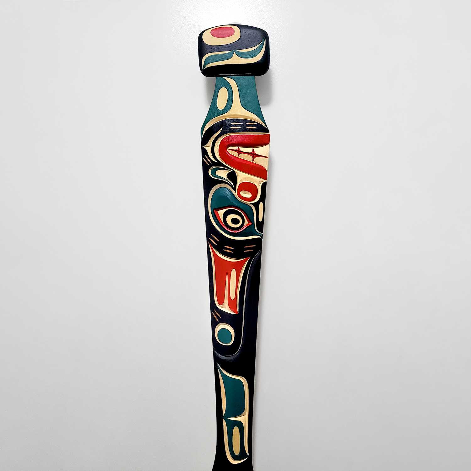 Orca or Killer Whale Cedar Paddle by Native carver Tom Hunt