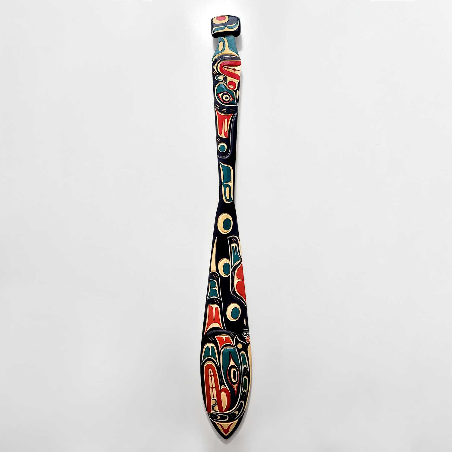 Orca or Killer Whale Cedar Paddle by Native carver Tom Hunt