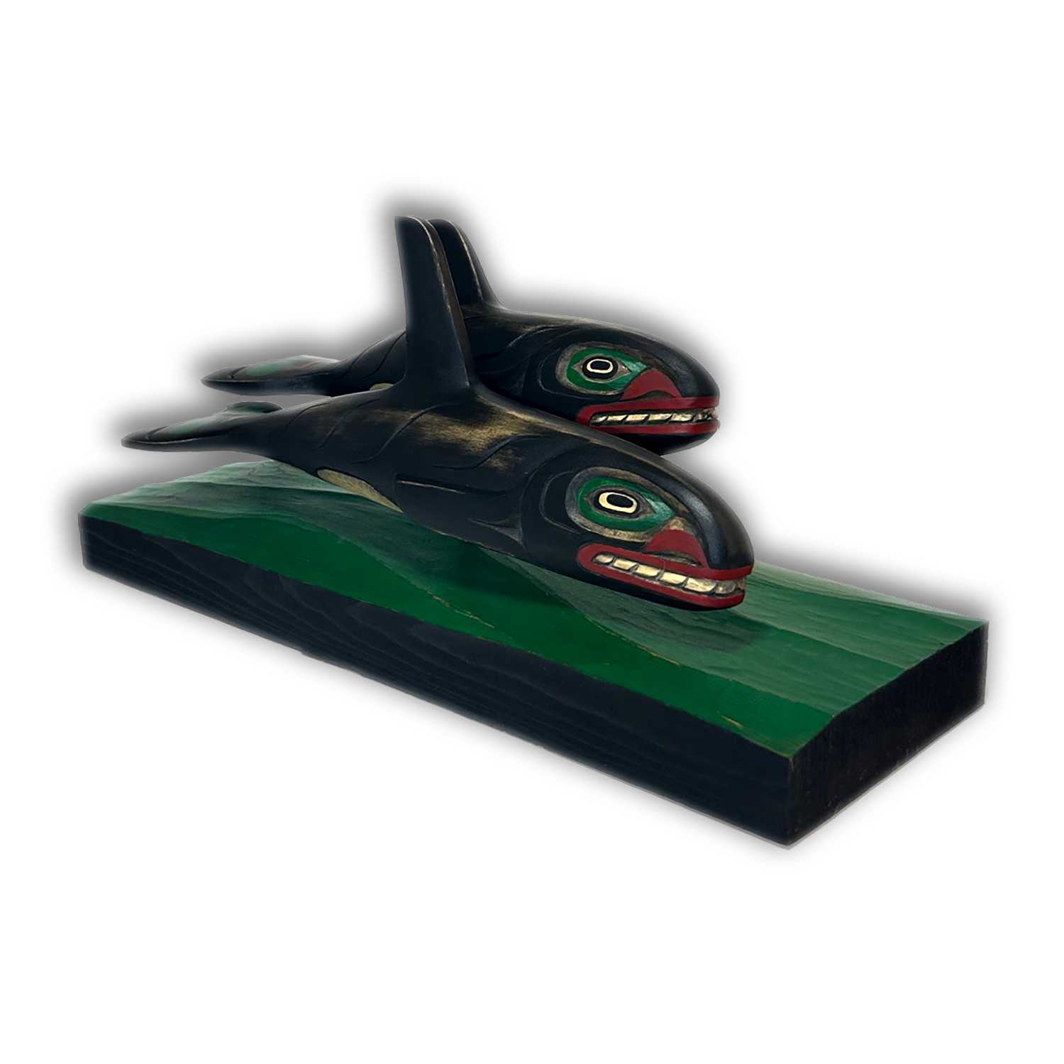 Killer Whales sculpture by Kwakwaka'wakw artist Greg Henderson
