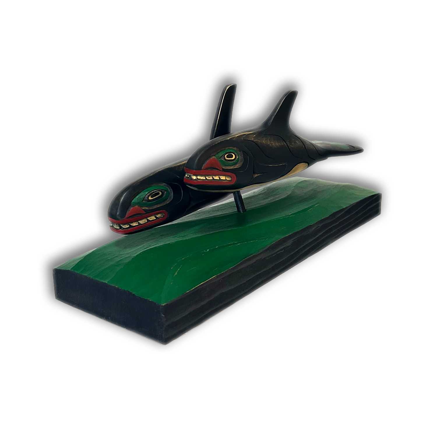 Killer Whales sculpture by Kwakwaka'wakw artist Greg Henderson