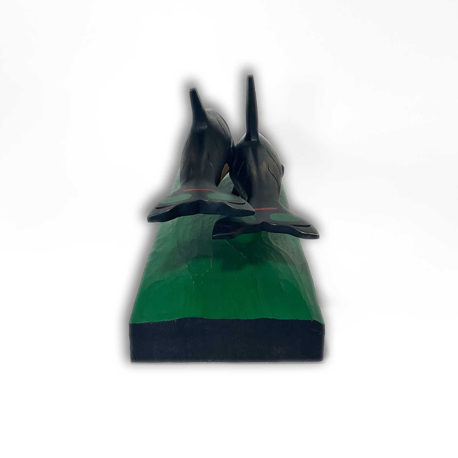 Killer Whales sculpture by Kwakwaka'wakw artist Greg Henderson