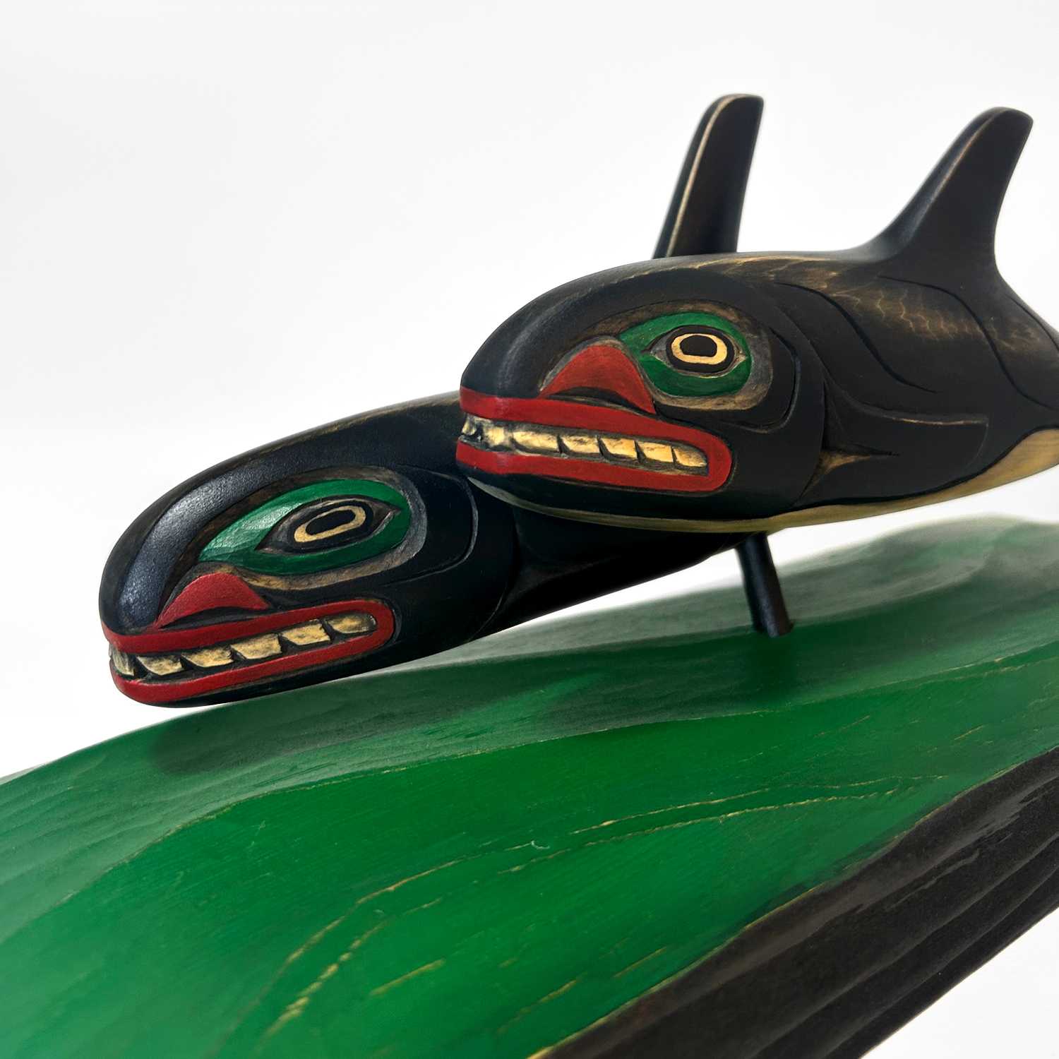 Killer Whales sculpture by Kwakwaka'wakw artist Greg Henderson