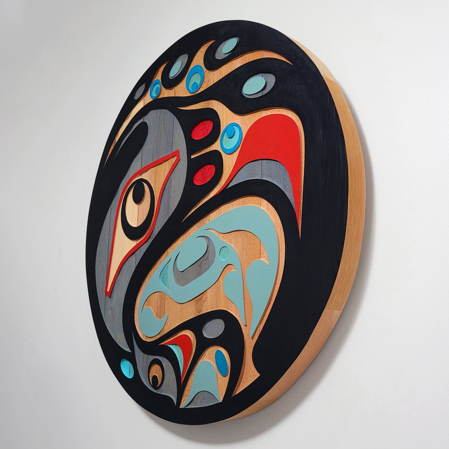 Indigenous Eagle Cedar Panel by Kwakiutl artist Trevor Hunt