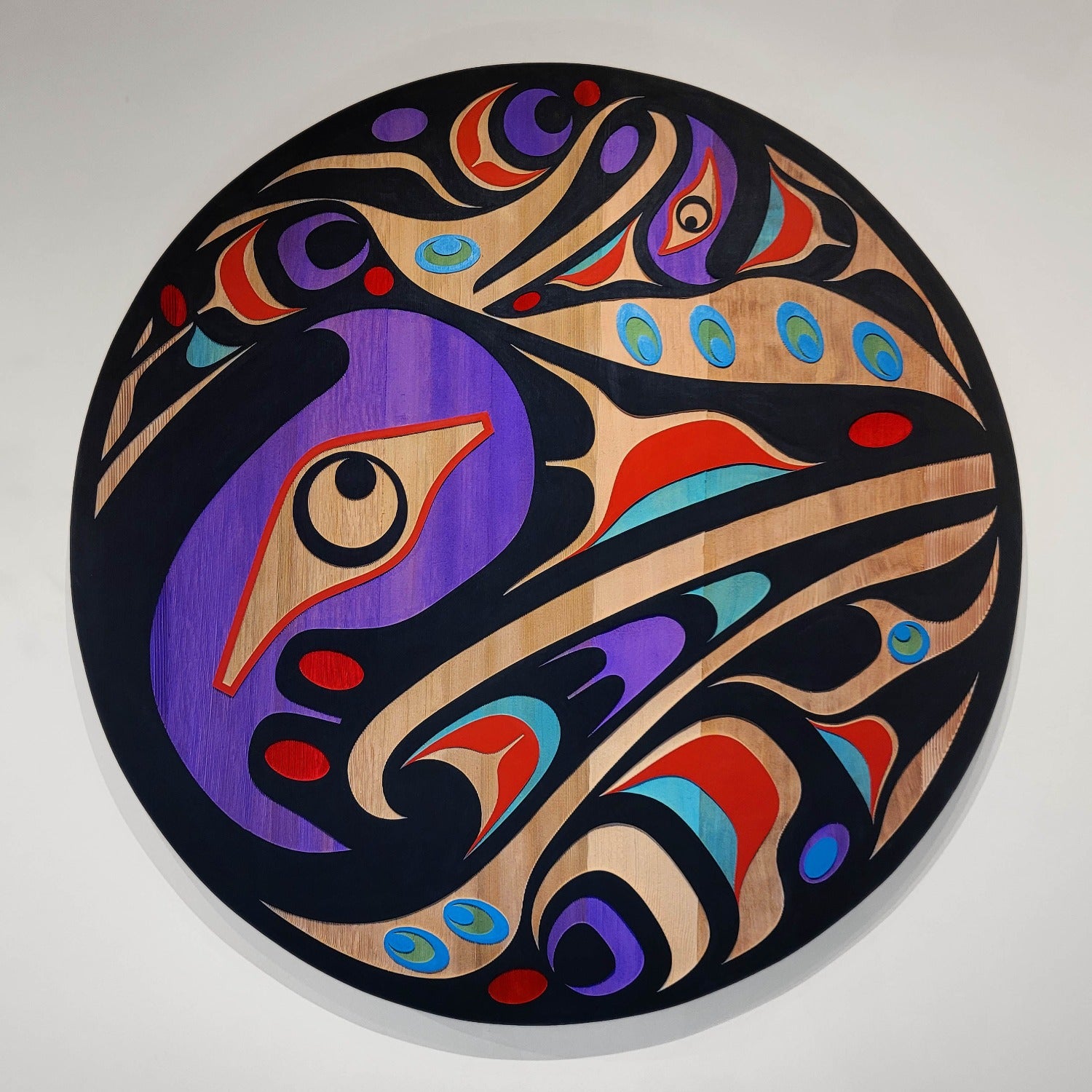 Sandblasted Cedar Hummingbird Panel by Kwakiutl artist Trevor Hunt