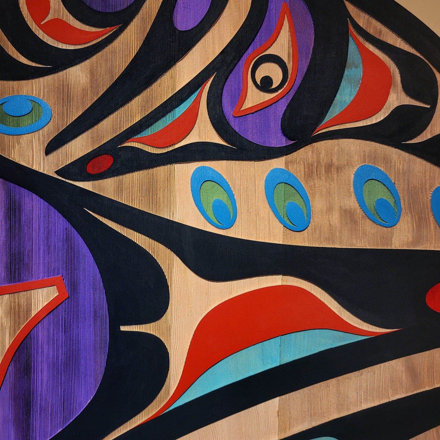 Sandblasted Cedar Hummingbird Panel by Kwakiutl artist Trevor Hunt