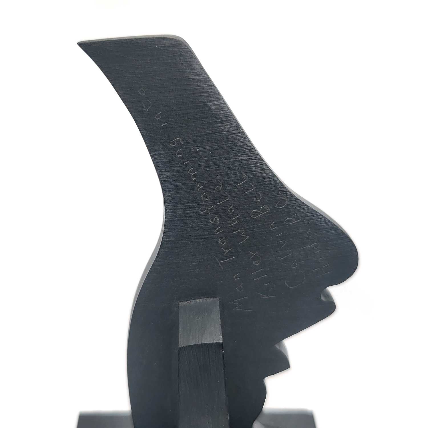 Argillite Killer Whale Transformation by Haida carver Calvin Bell