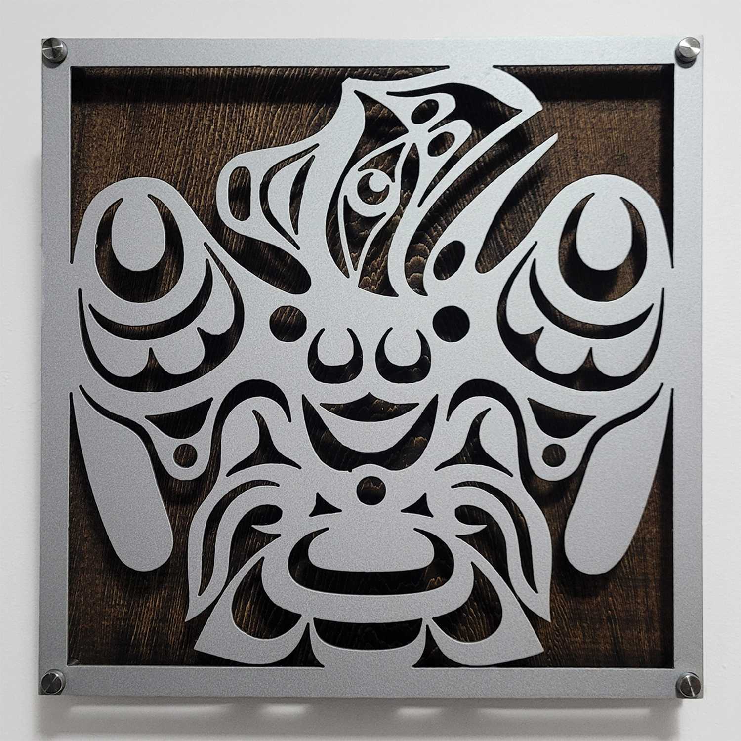 Metal Raven Panel by native artist Trevor Hunt