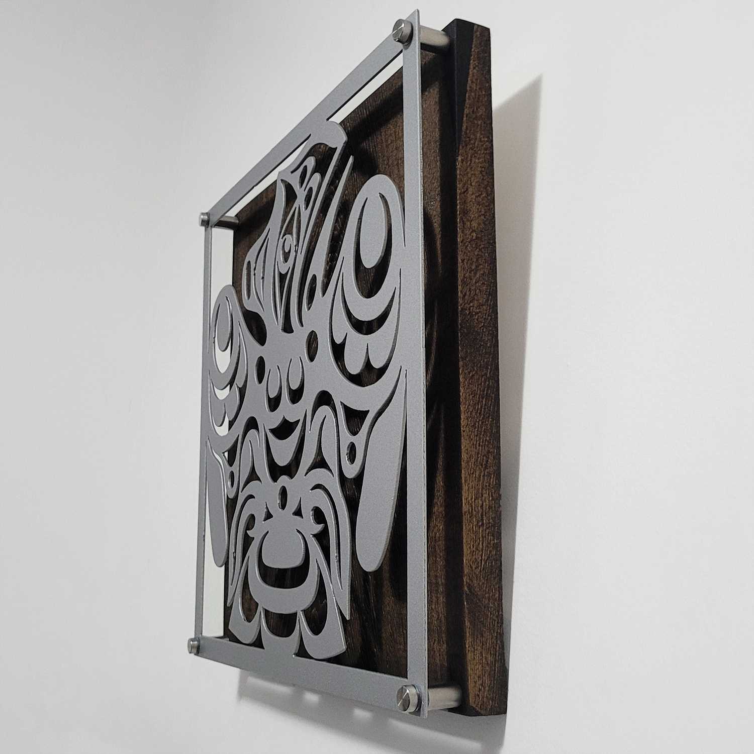 Metal Raven Panel by native artist Trevor Hunt