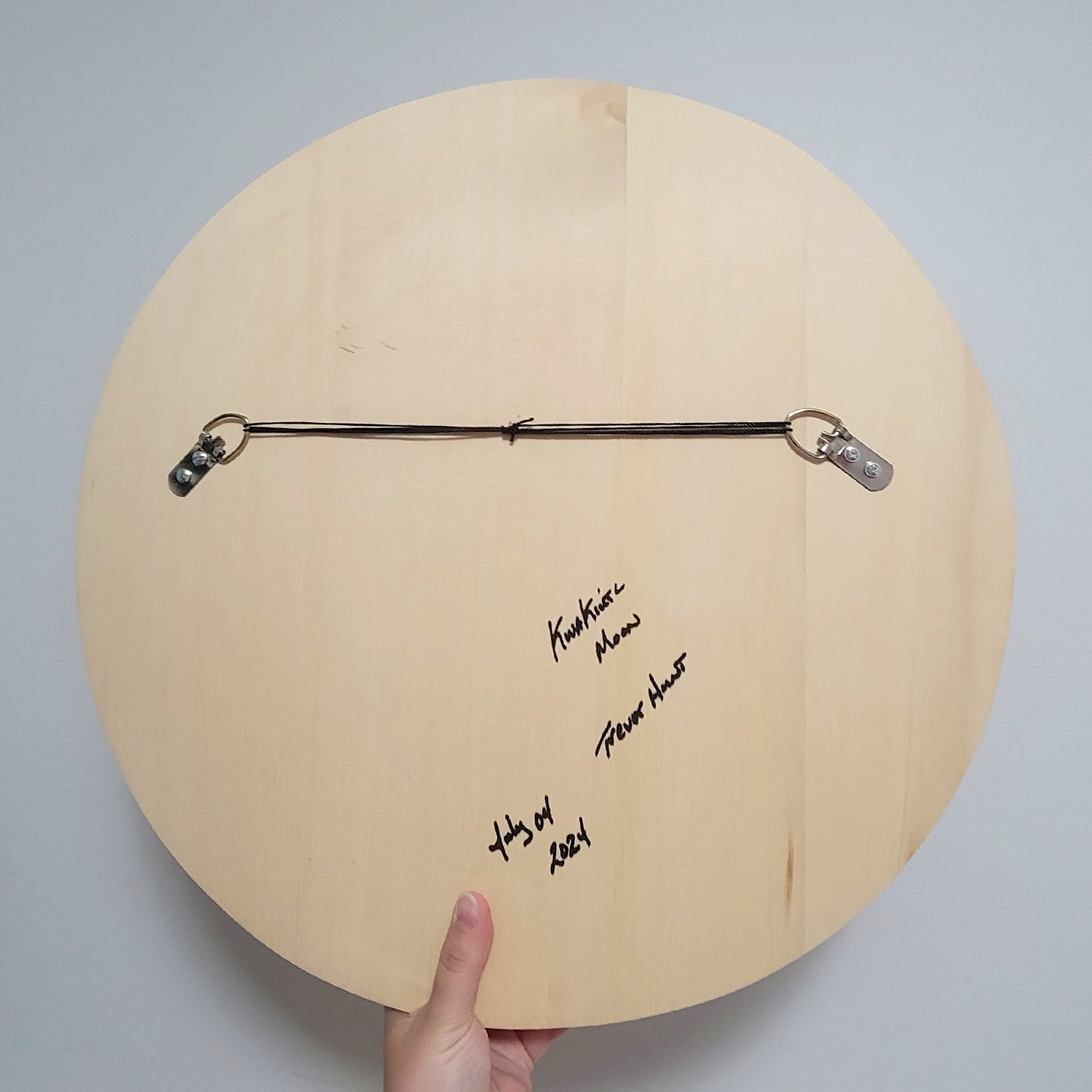 Sandblasted Moon Cedar Panel by Kwakiutl Native artist Trevor Hunt