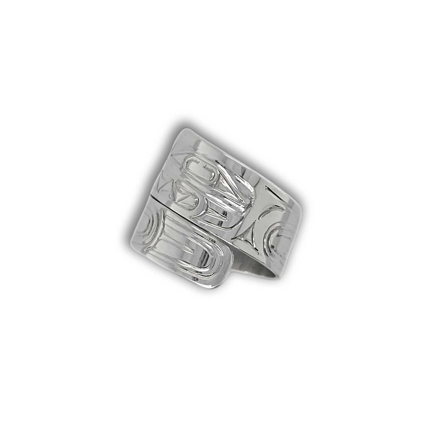 Silver Orca Wrap Ring by Haida artist Garner Moody