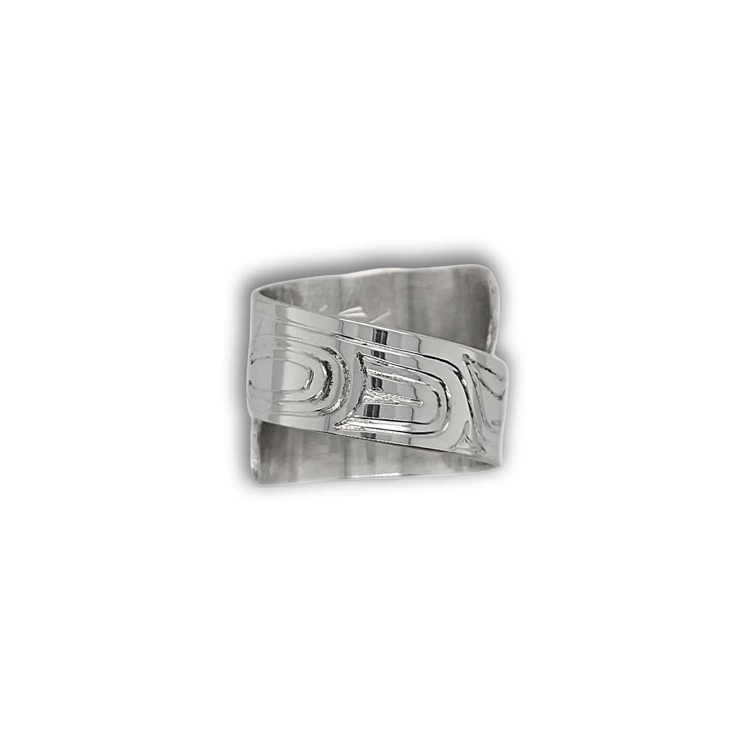 Silver Orca Wrap Ring by Haida artist Garner Moody