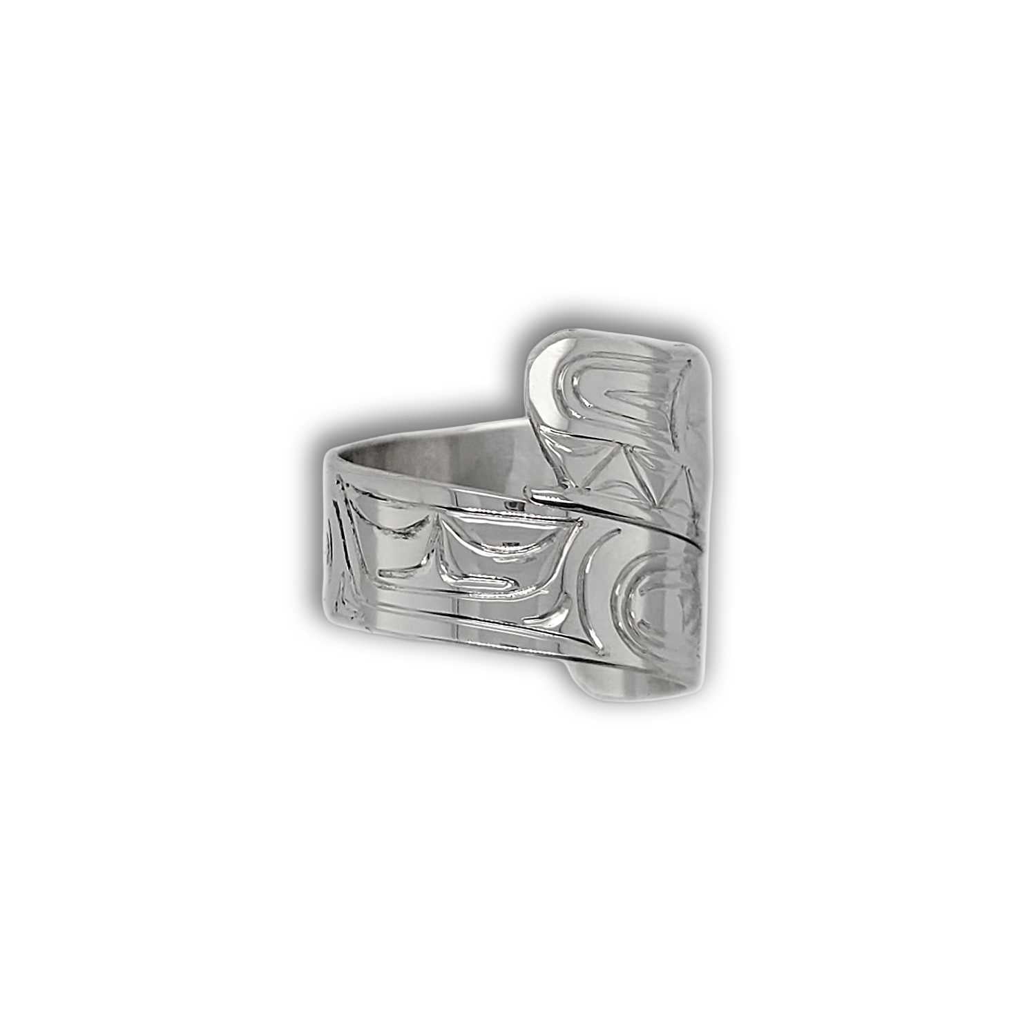 Silver Orca Wrap Ring by Haida artist Garner Moody