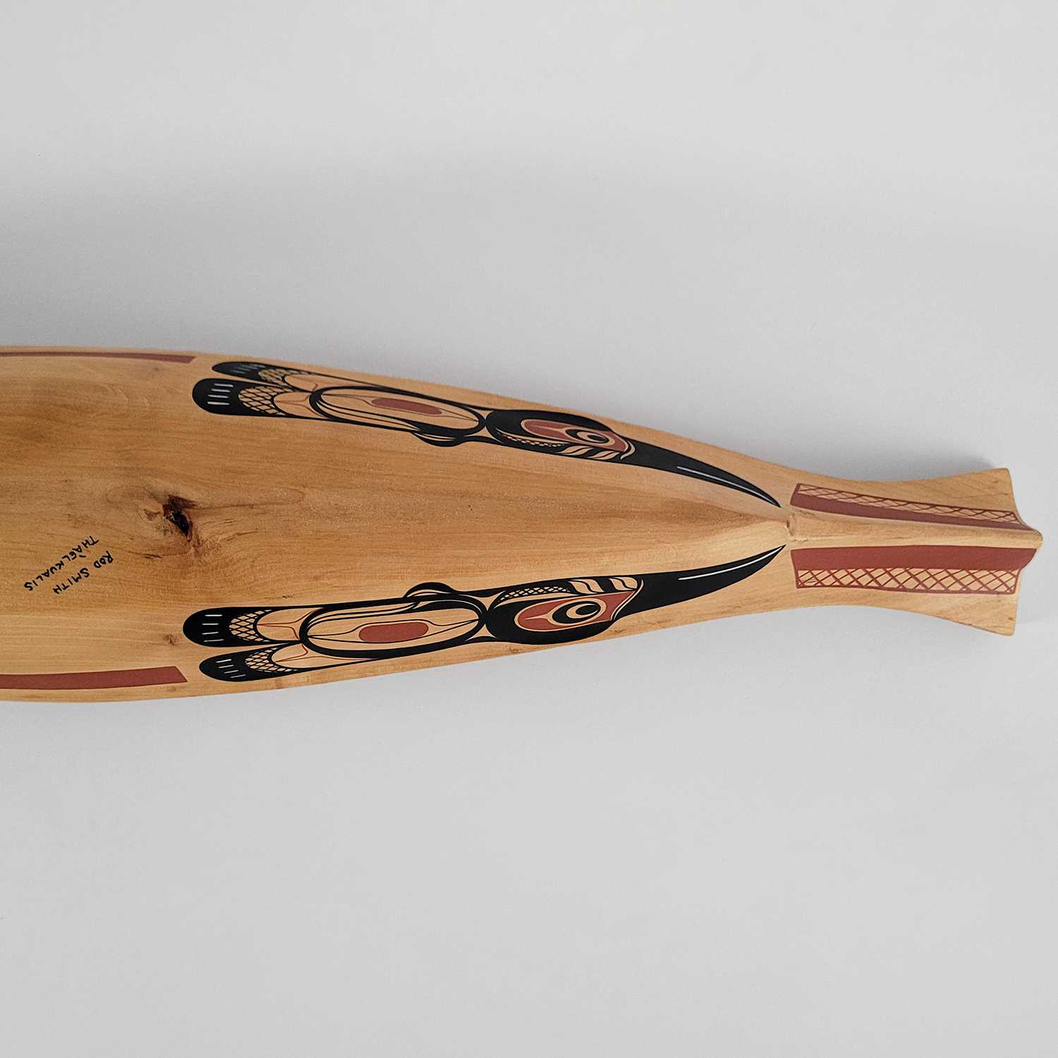Mini Painted Raven Canoe by Kwakwaka'wakw artist Rod Smith