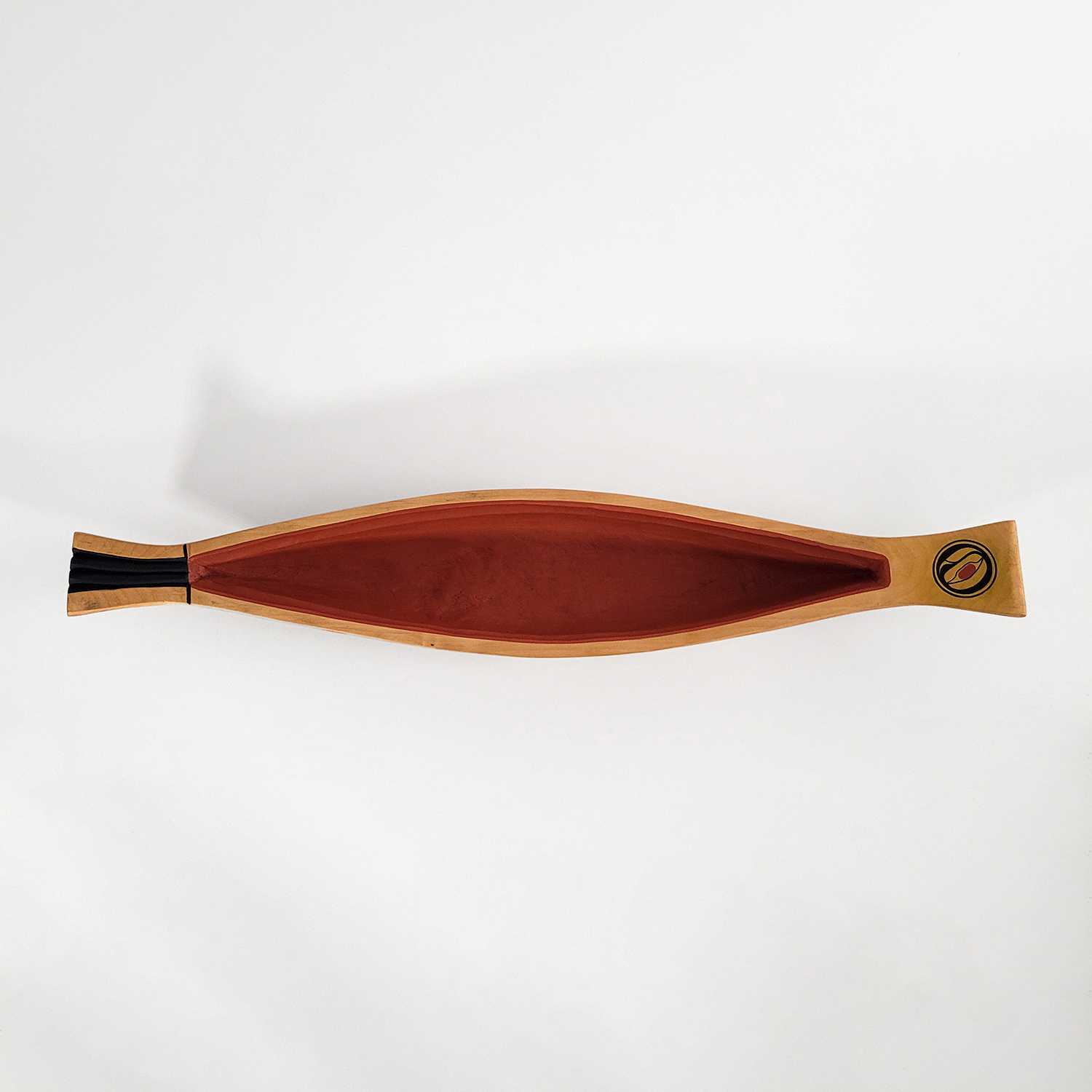 Mini Painted Raven Canoe by Kwakwaka'wakw artist Rod Smith