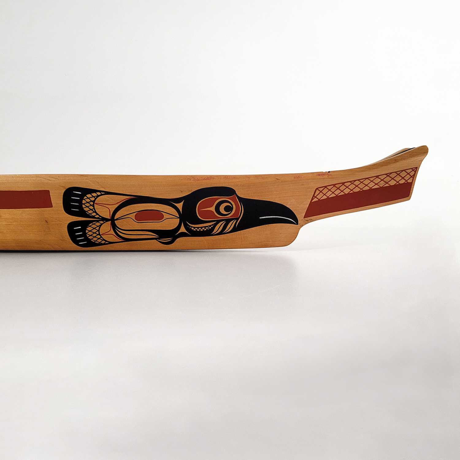 Mini Painted Raven Canoe by Kwakwaka'wakw artist Rod Smith