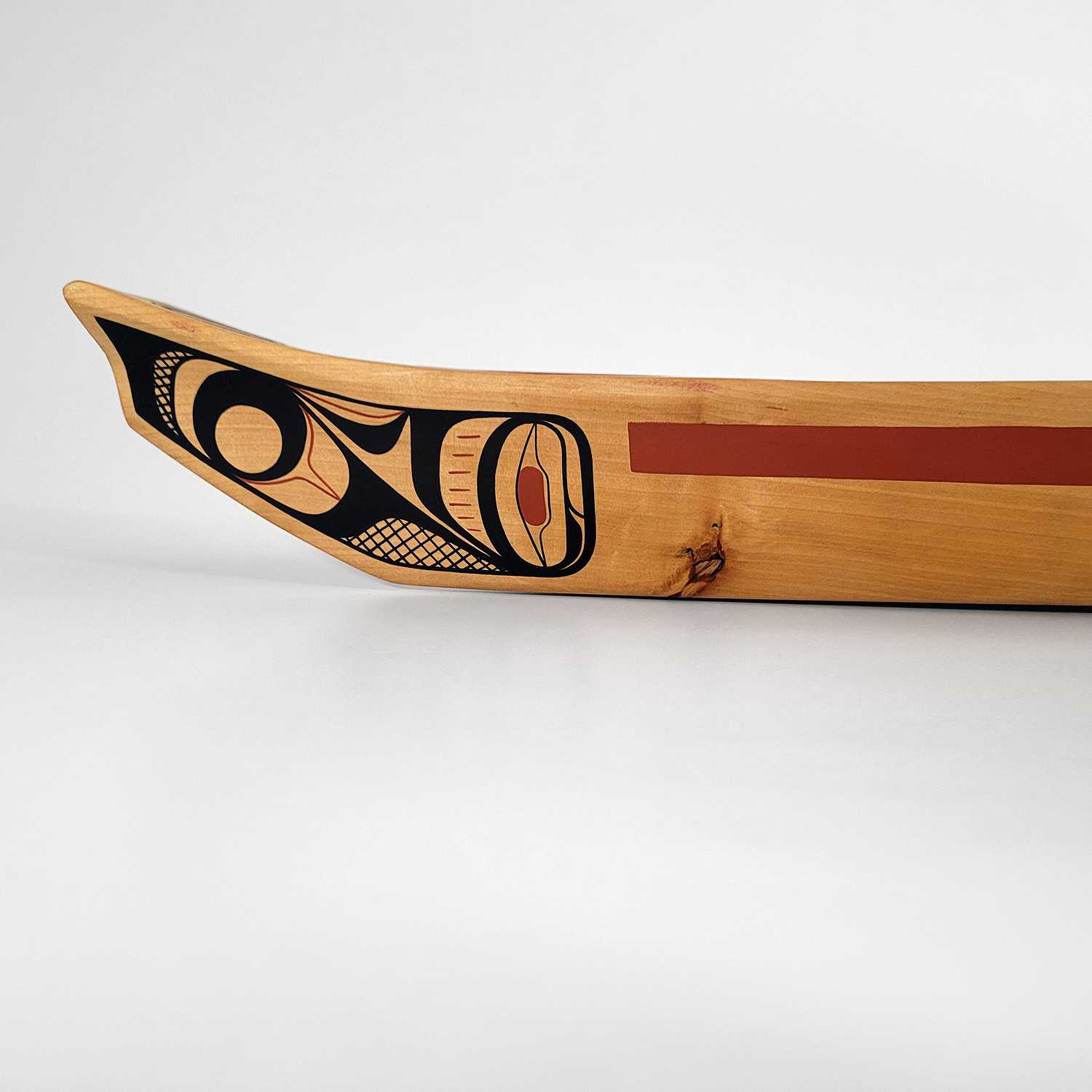 Mini Painted Raven Canoe by Kwakwaka'wakw artist Rod Smith