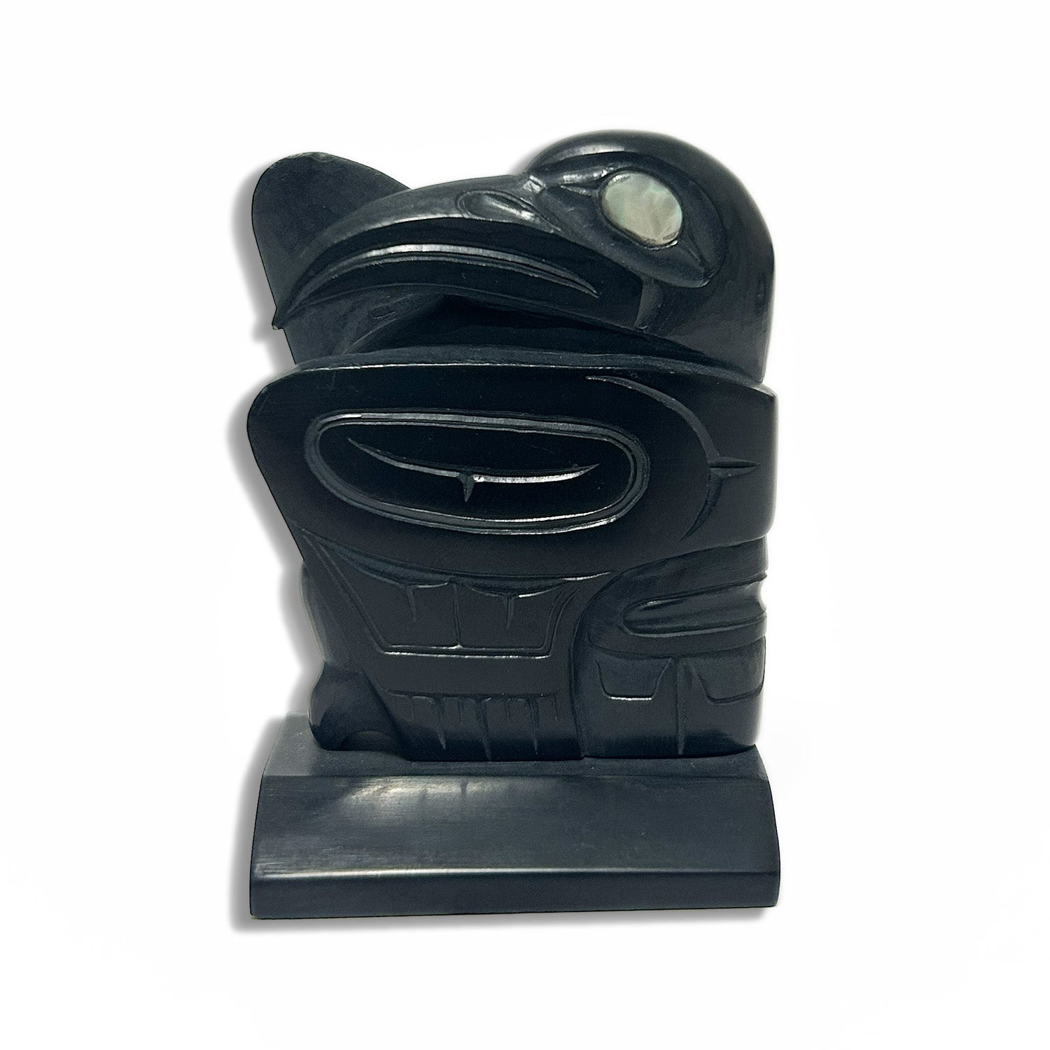 Argillite Raven Sculpture by Haida artist Cooper Wilson