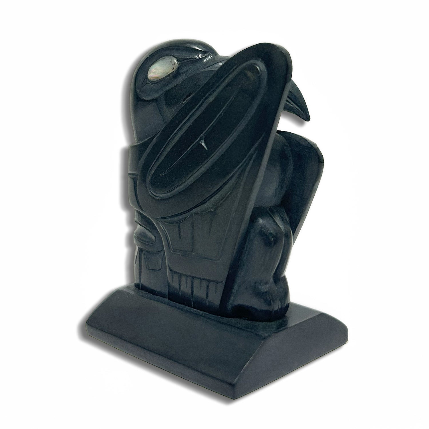 Argillite Raven Sculpture by Haida artist Cooper Wilson