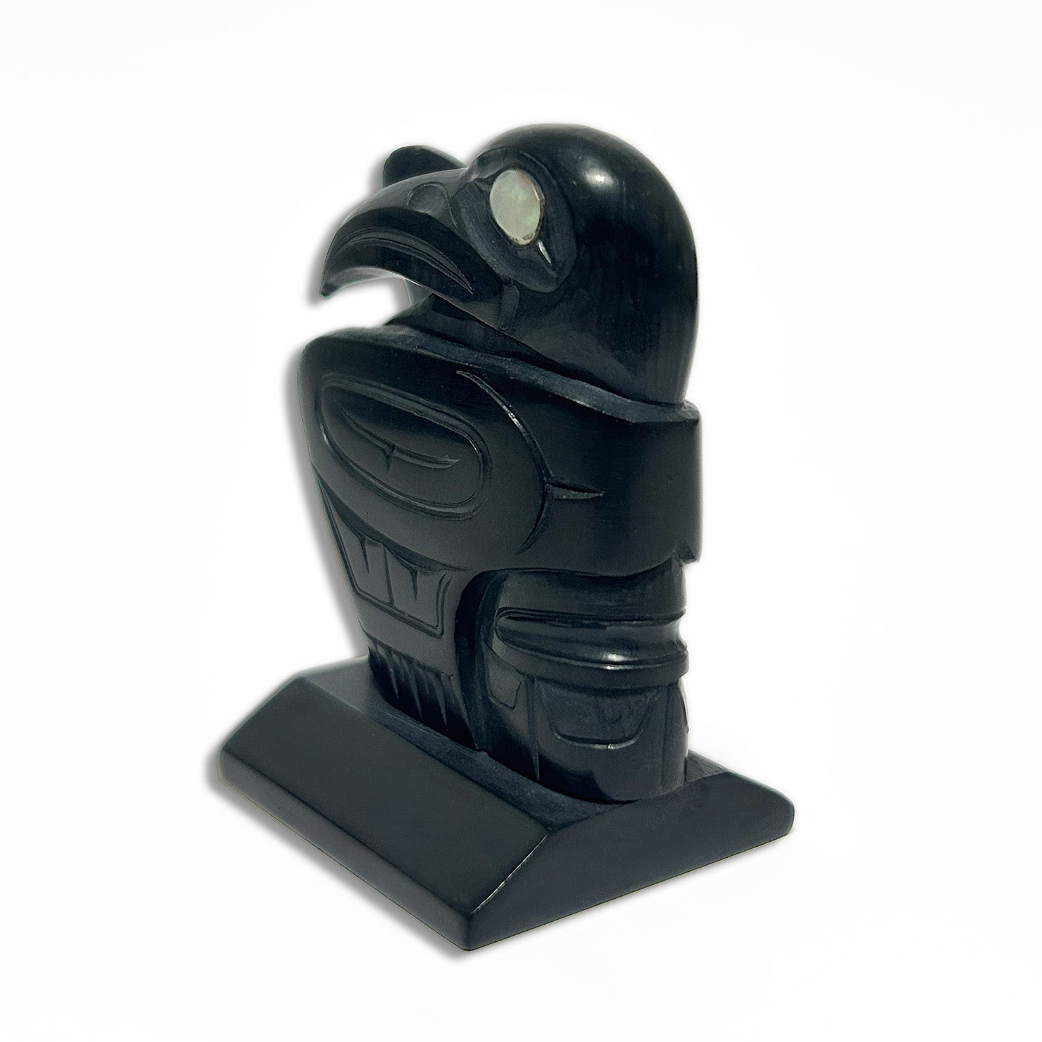 Argillite Raven Sculpture by Haida artist Cooper Wilson