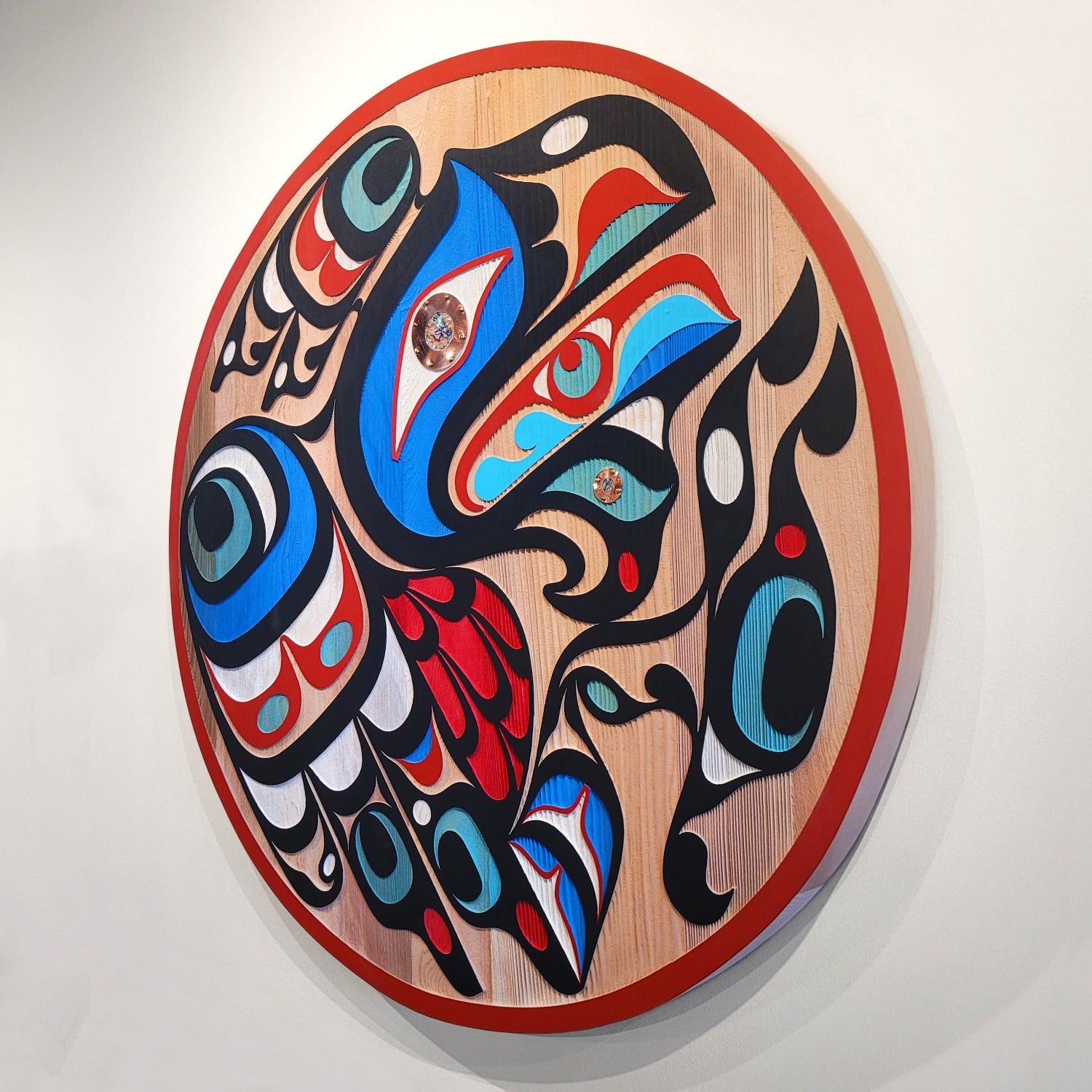 Sandblasted Raven Panel by Kwakiutl artist Trevor Hunt