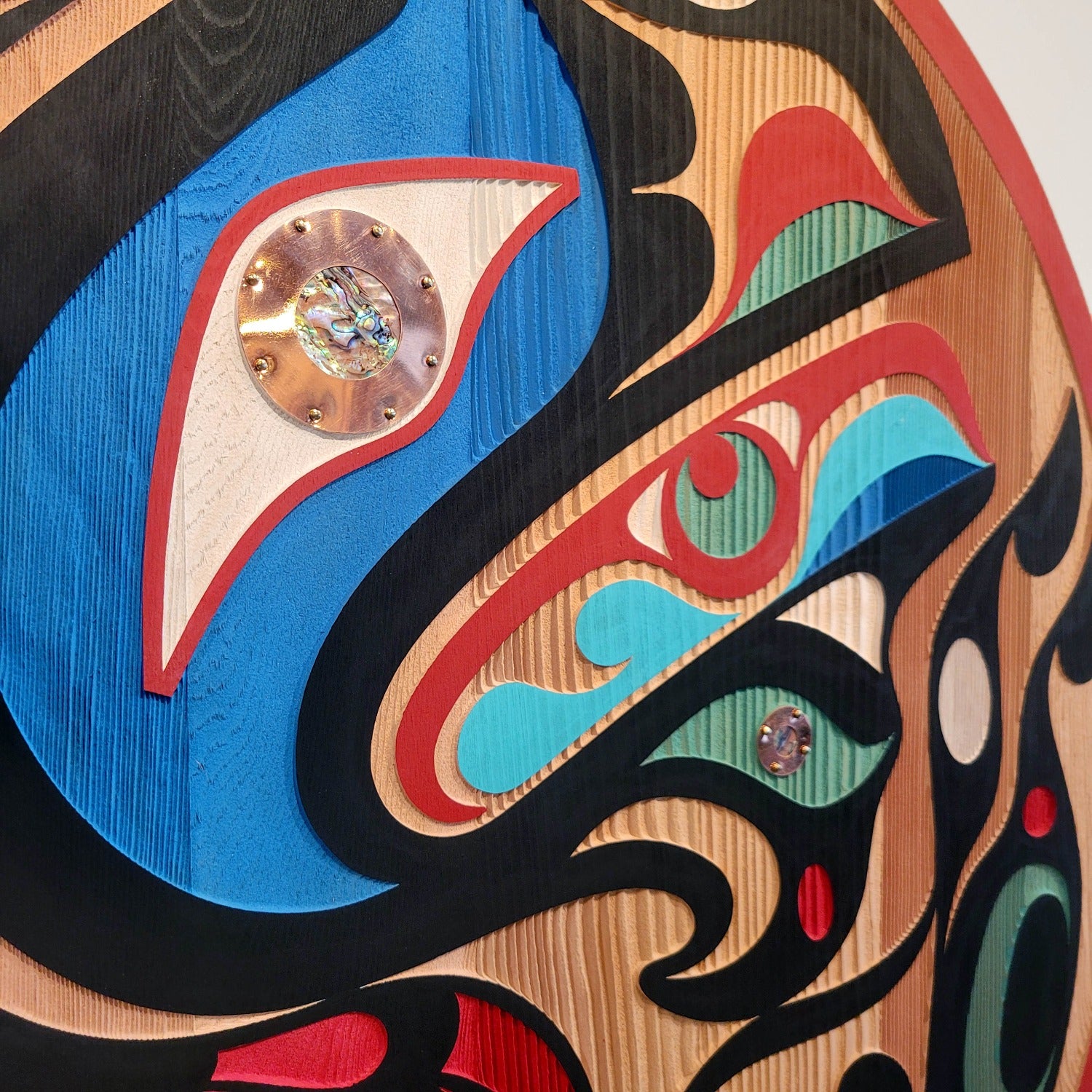 Sandblasted Raven Panel by Kwakiutl artist Trevor Hunt