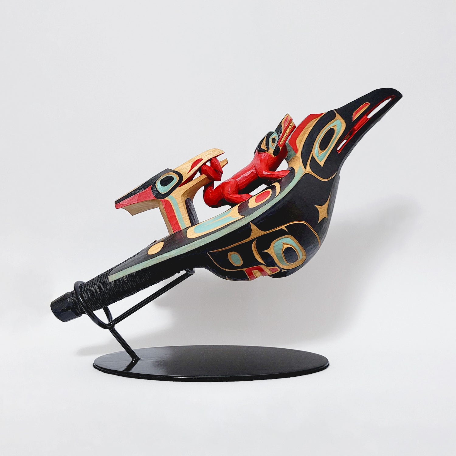 Carved Chief Raven Rattle by Kwakwaka'wakw artist Greg Henderson