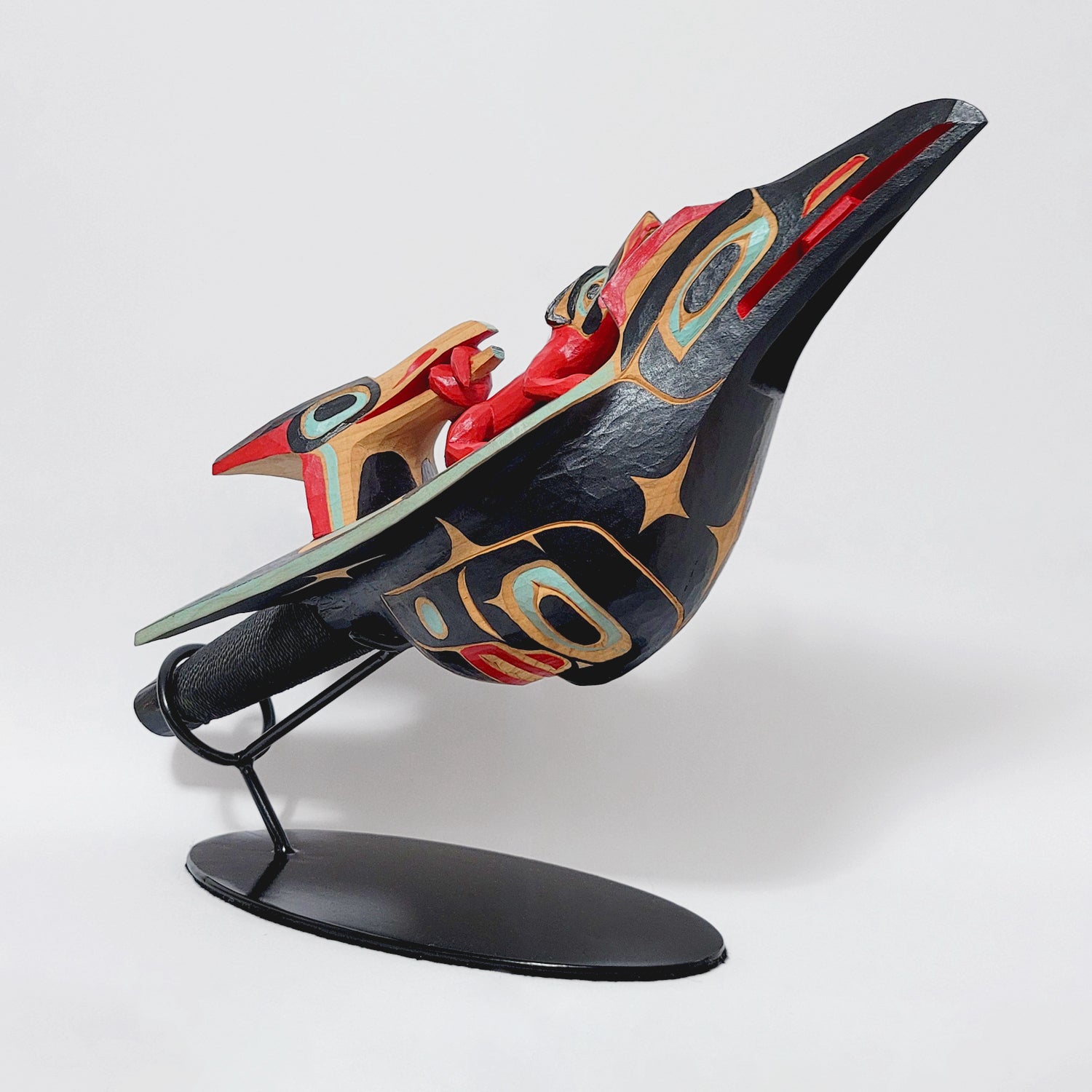 Carved Chief Raven Rattle by Kwakwaka'wakw artist Greg Henderson