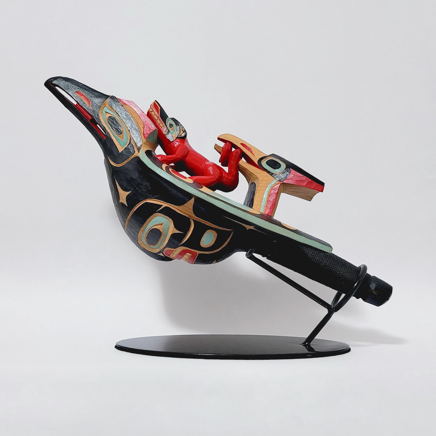 Carved Chief Raven Rattle by Kwakwaka'wakw artist Greg Henderson