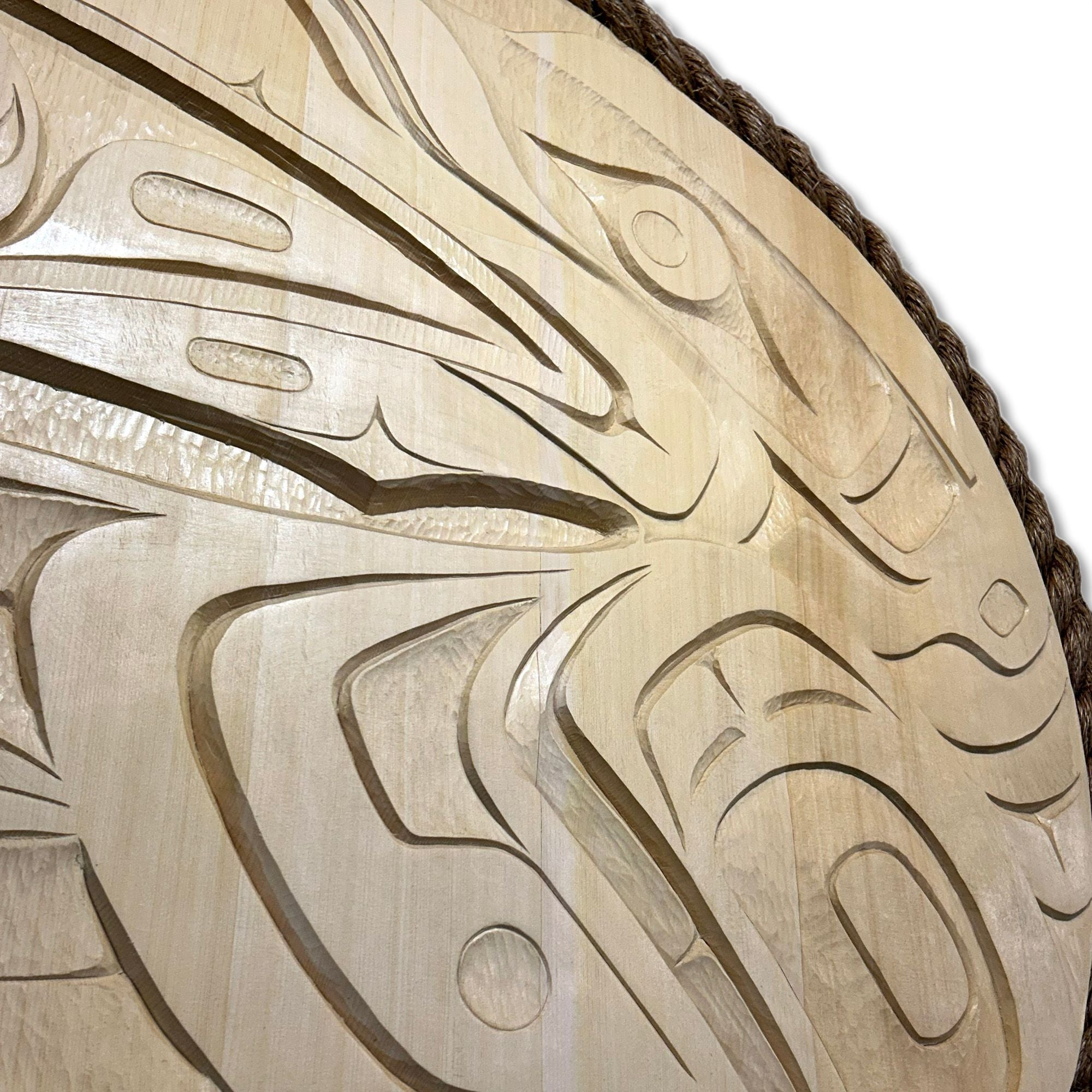 Raven Steals the Light Panel by Kwakwaka'wakw artist Quinn James