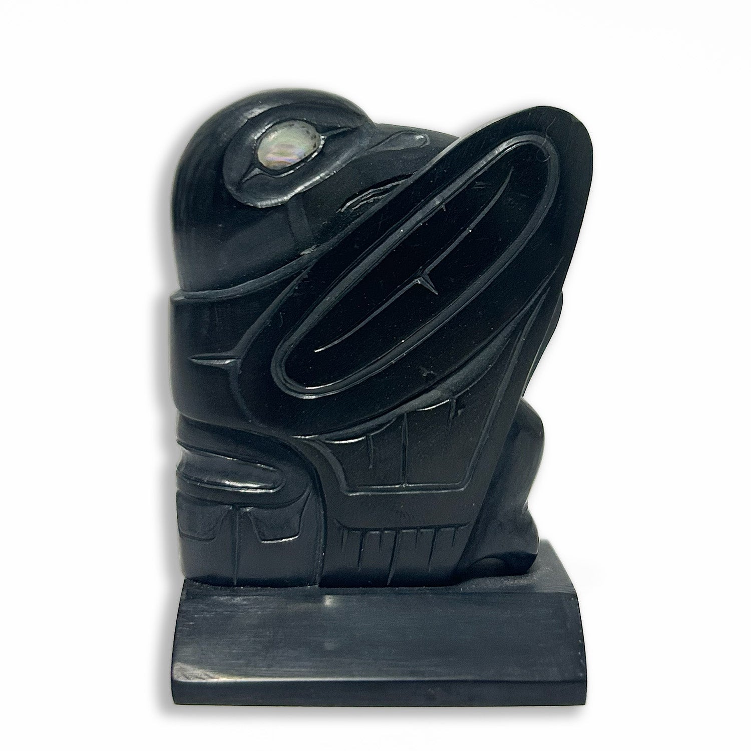 Argillite Raven Sculpture by Haida artist Cooper Wilson