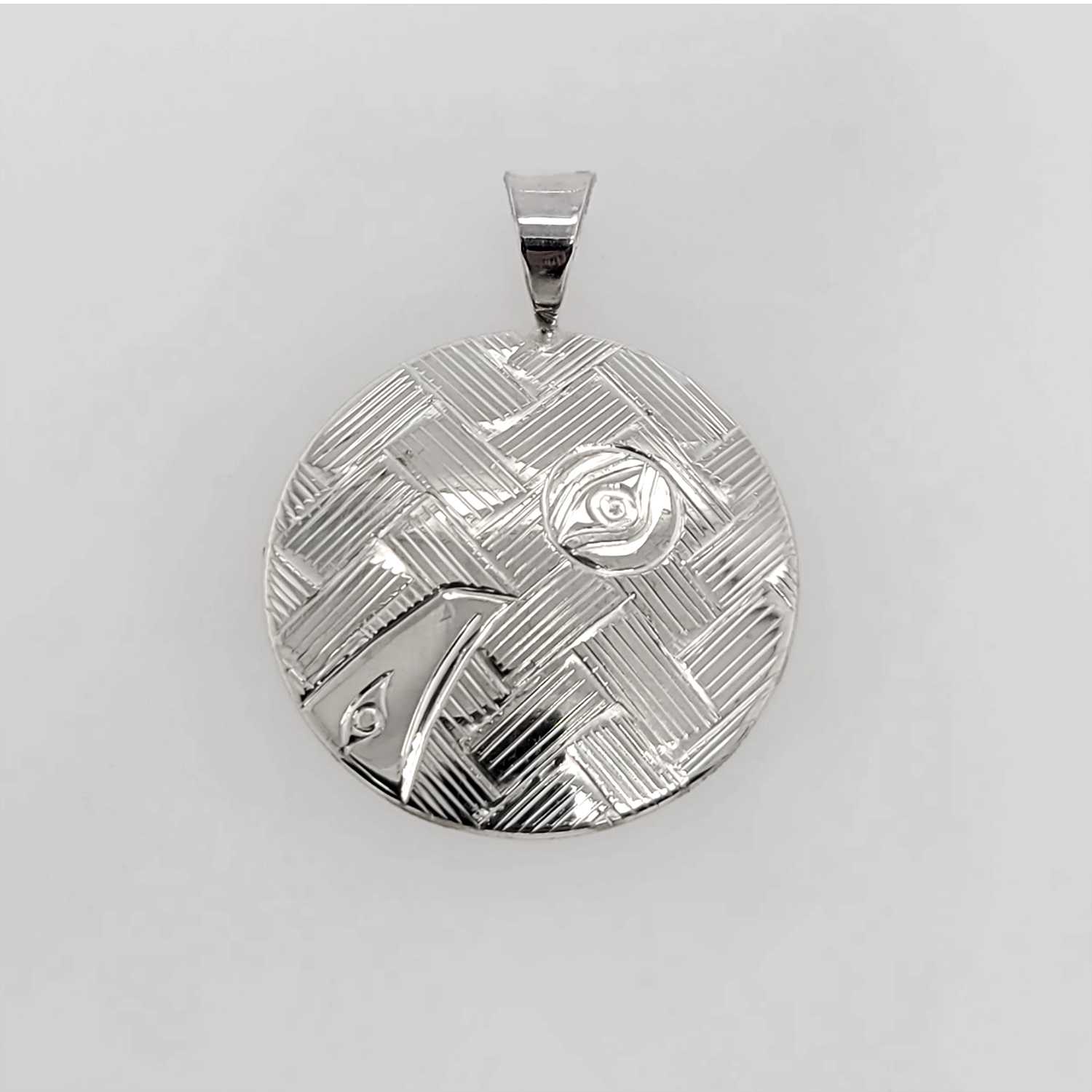 Silver Raven Pendant by Coast Salish Artist Jody Sparrow