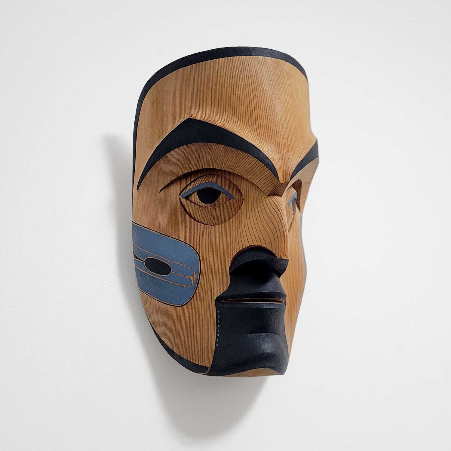 Raven in Human Form Mask by Nuxalk artist Kelly Robinson