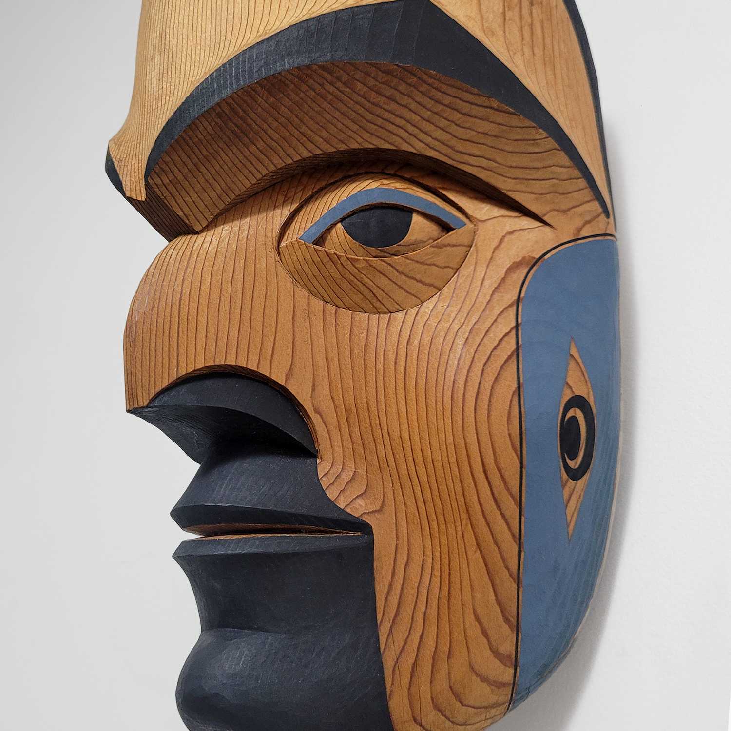 Raven in Human Form Mask by Nuxalk artist Kelly Robinson
