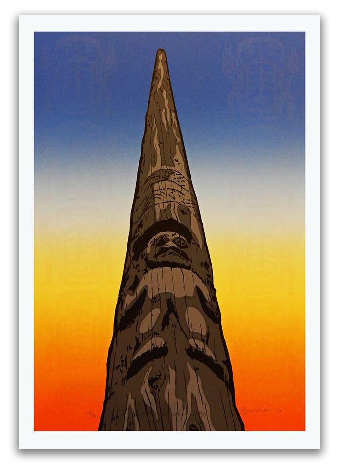 Reach for the Sky totem pole Limited Edition Print by Tsimshian artist Roy Vickers