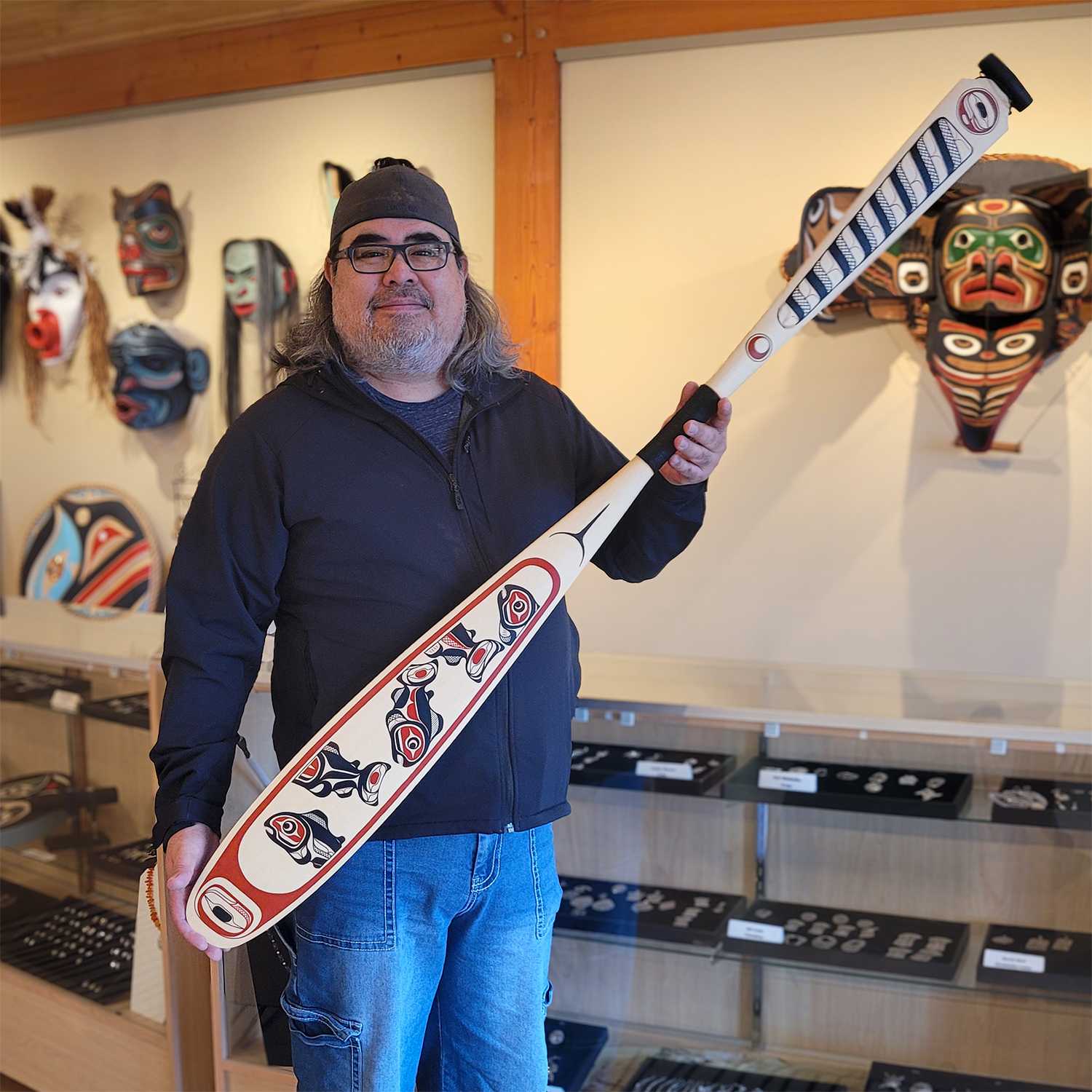 Salmon Paddle by Kwakwaka'wakw artist Rod Smith
