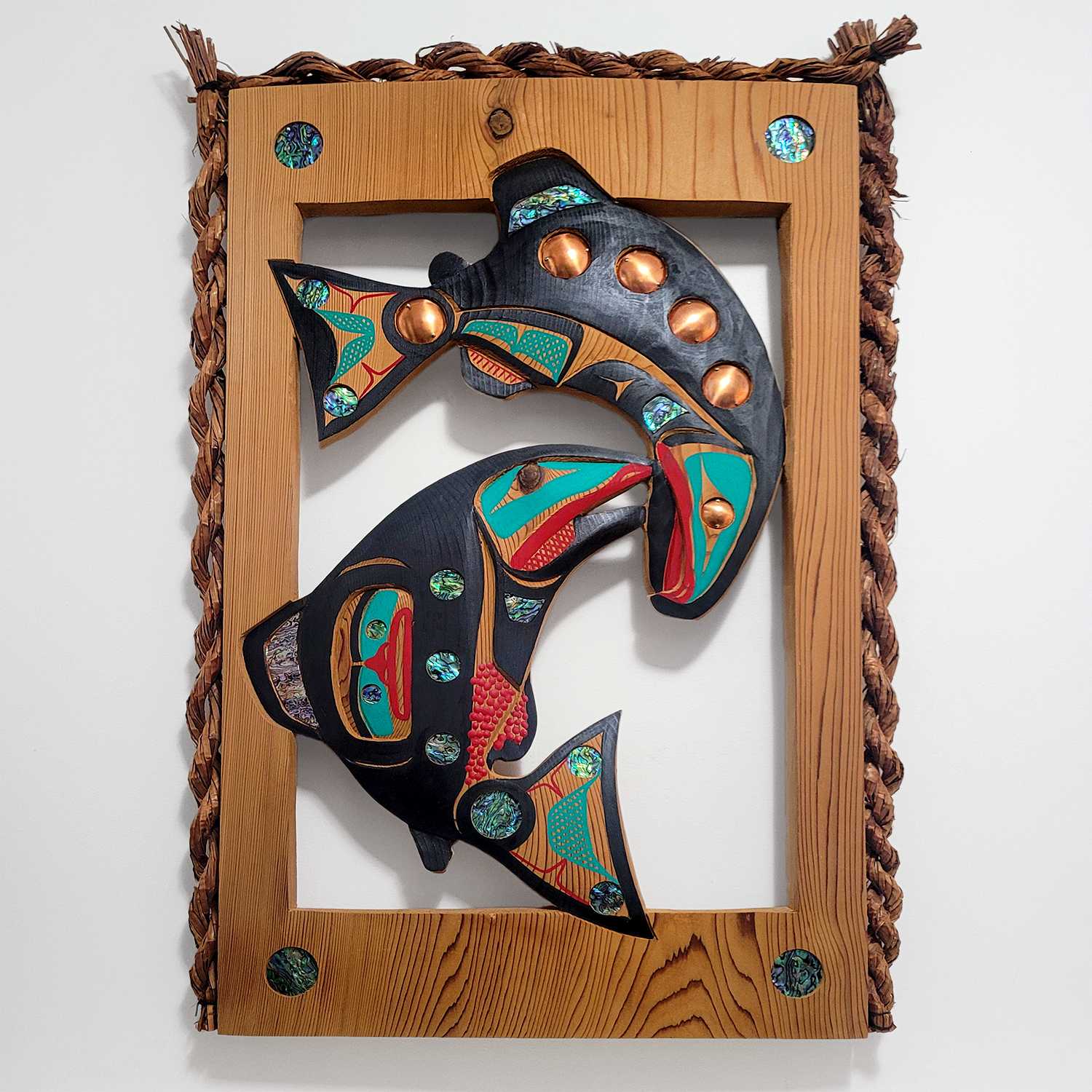 Cedar Salmon Panel by Nuu-chah-nulth artist Patrick Amos