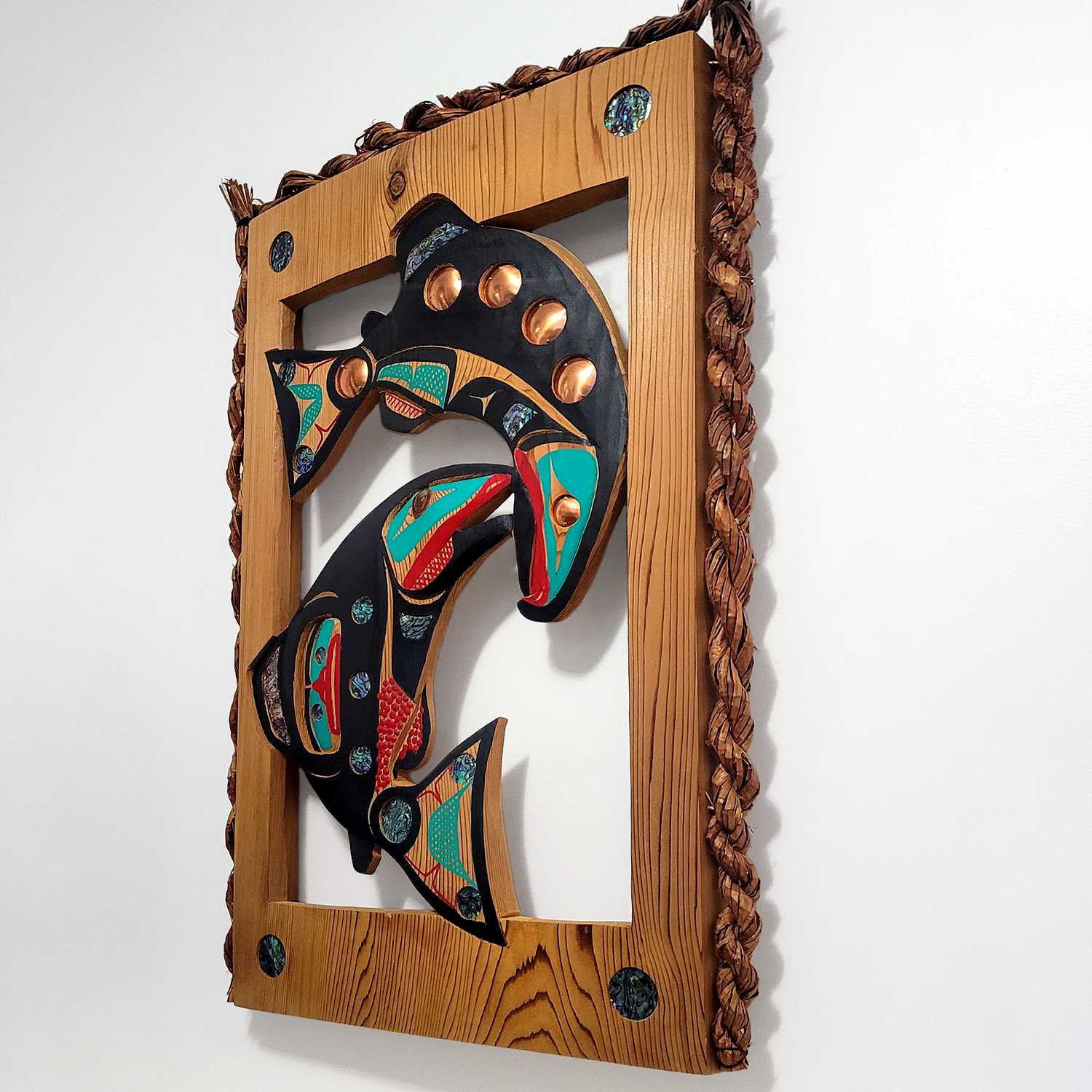 Cedar Salmon Panel by Nuu-chah-nulth artist Patrick Amos
